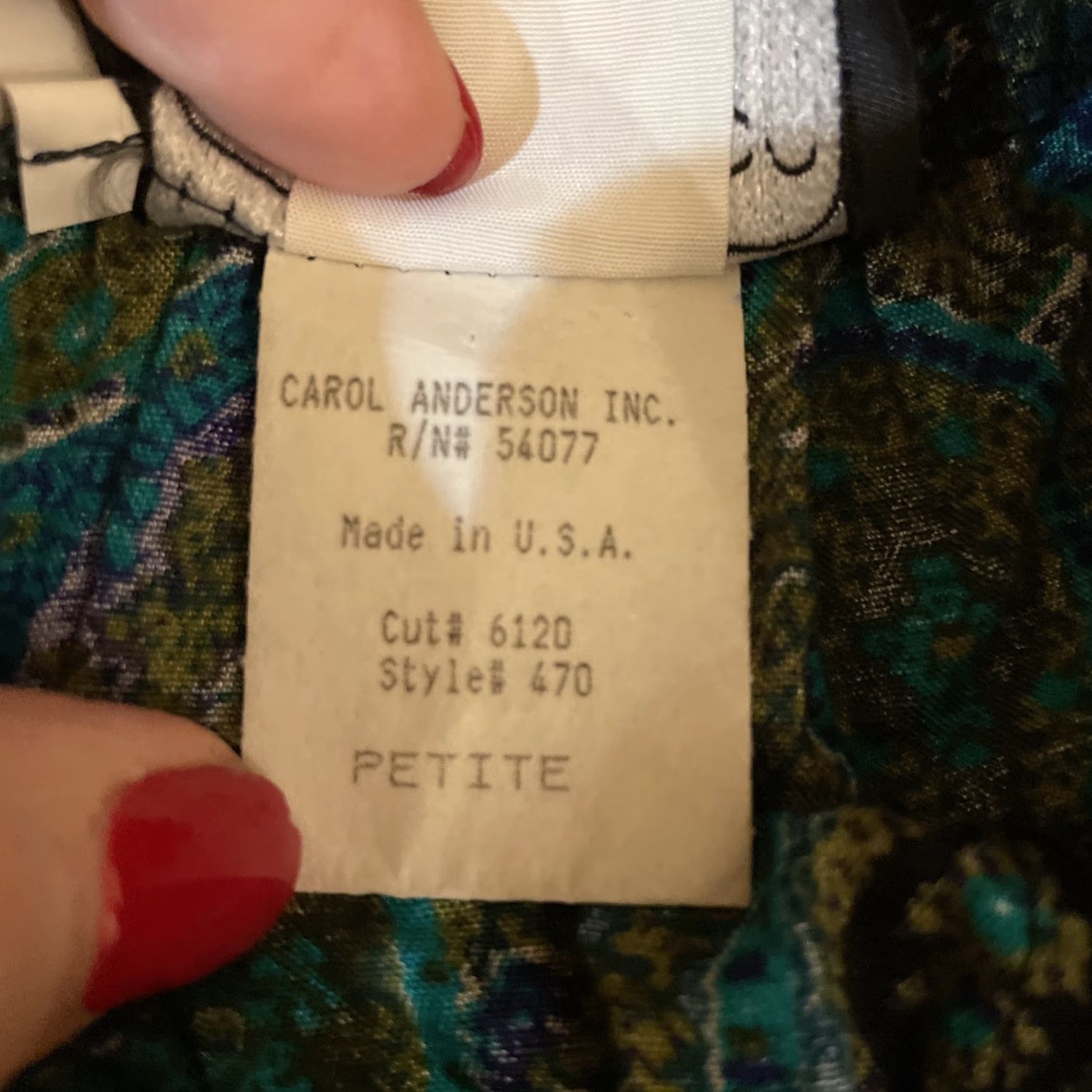Vintage VINTAGE CAbi Carol Anderson Palazzo Pants Paisley Green Abstract Jewel Tapered USA Women Pants Size 32" / US 10 / IT 46 - 4 Thumbnail