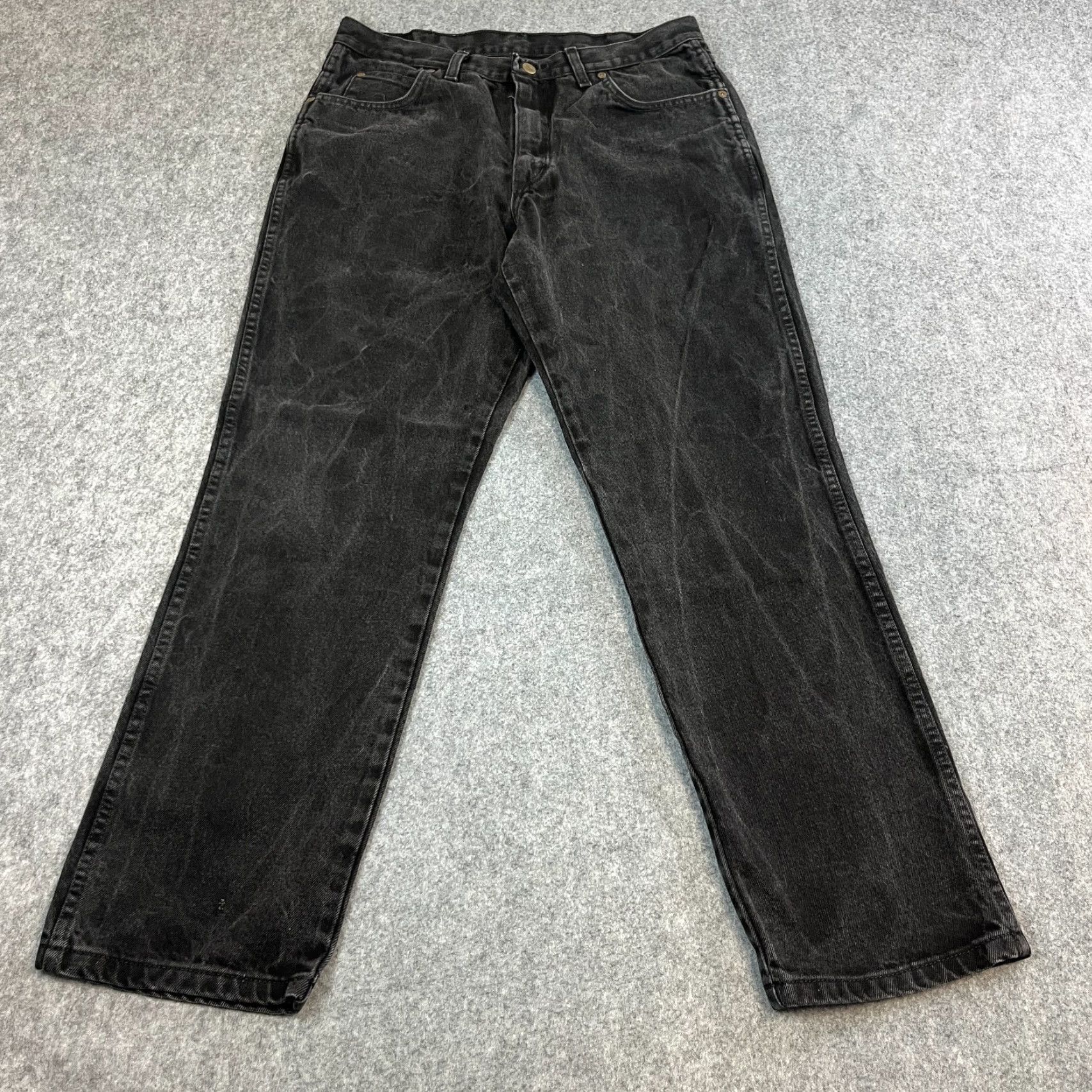 Wrangler VINTAGE Wrangler Jeans Relaxed Straight Grey Dark Wash 32 32 5-Pocket Denim Cotton Men Regular Jeans Wesern Cowboy - Mens Size US 32 / EU 48 - 2 Thumbnail