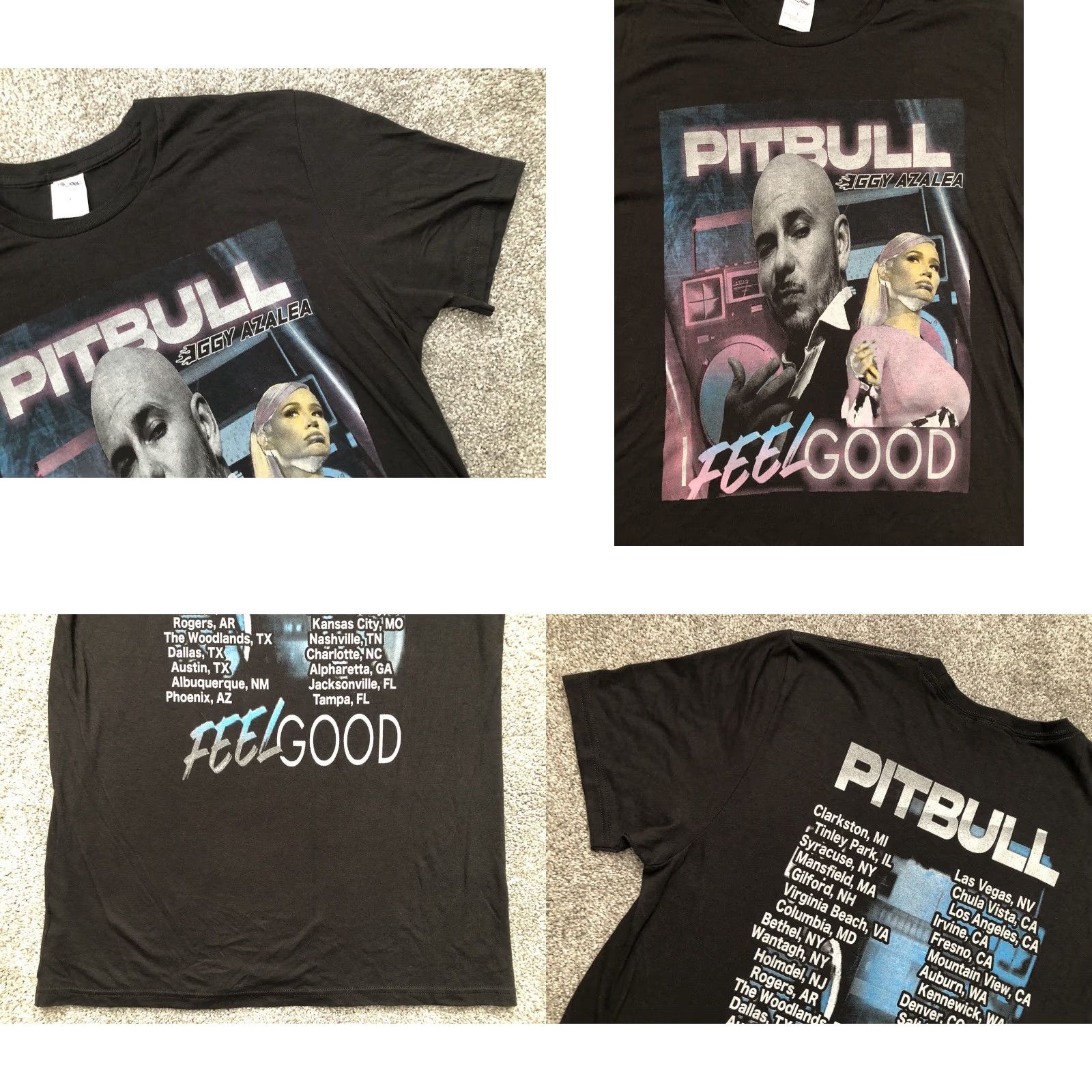 Vintage VINTAGE Pitbull Iggy Azalea Feel Good Tour T Shirt Black L Men Short Sleeve Size US L / EU 52-54 / 3 - 8 Thumbnail