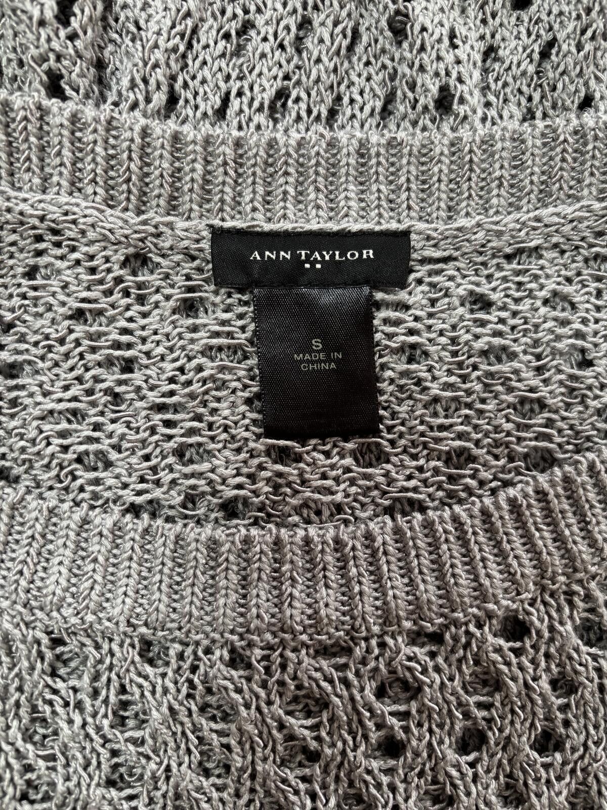Ann Taylor Ann Taylor Boho Festival Gray Open Knit Sweater. Small. Size S / US 4 / IT 40 - 7 Thumbnail