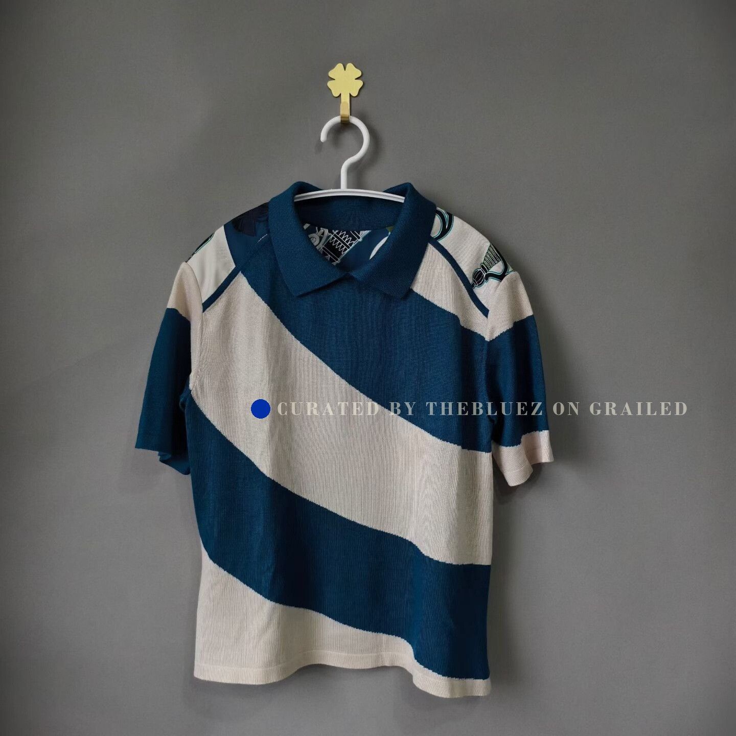 Hermes Hermes New Blue White Back Print Cashmere Polo Size XXS / US 00 / IT 34 - 1 Thumbnail