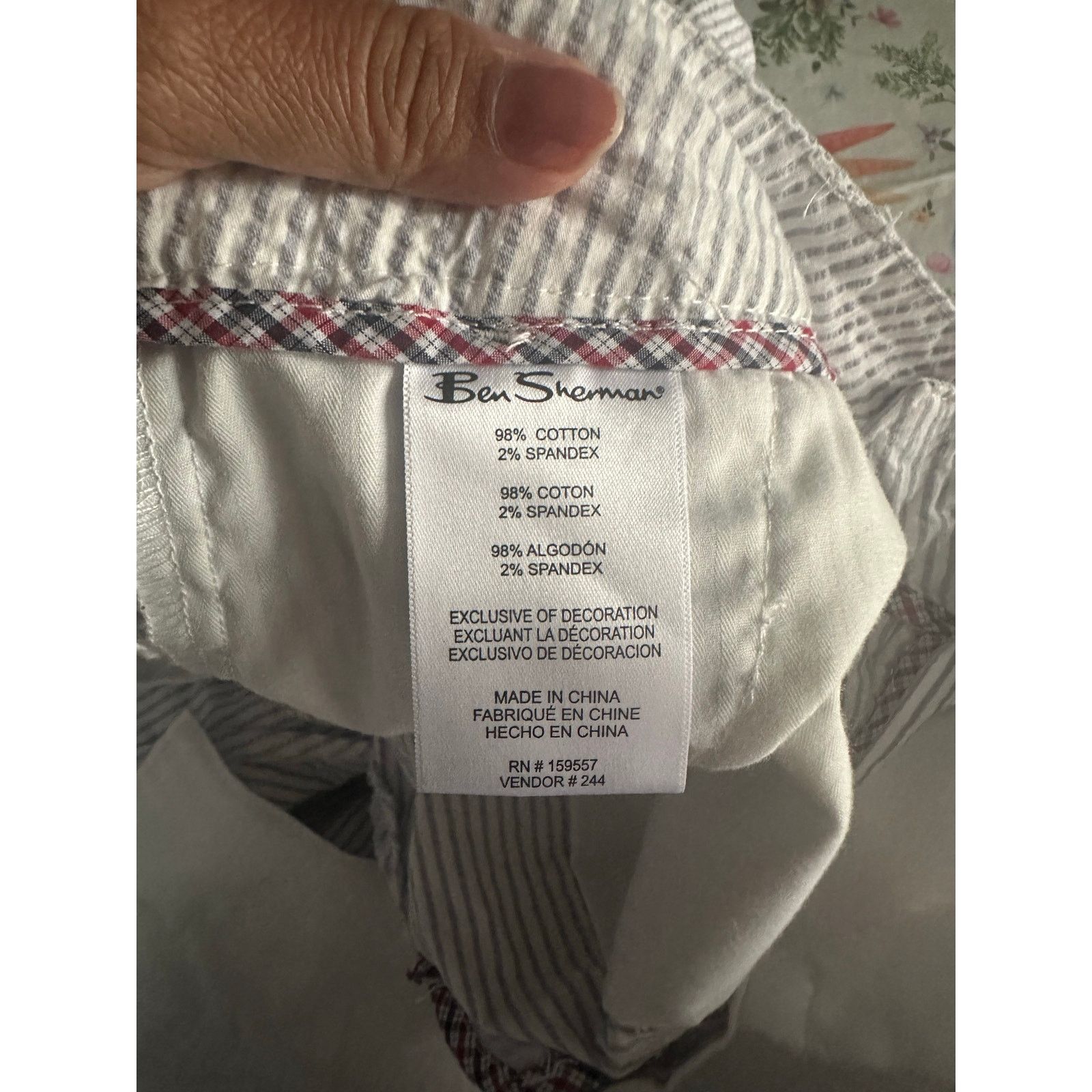 Ben Sherman Ben Sherman Shorts Fit Stretch Chino Shorts Pin Striped Size US 33 - 7 Thumbnail