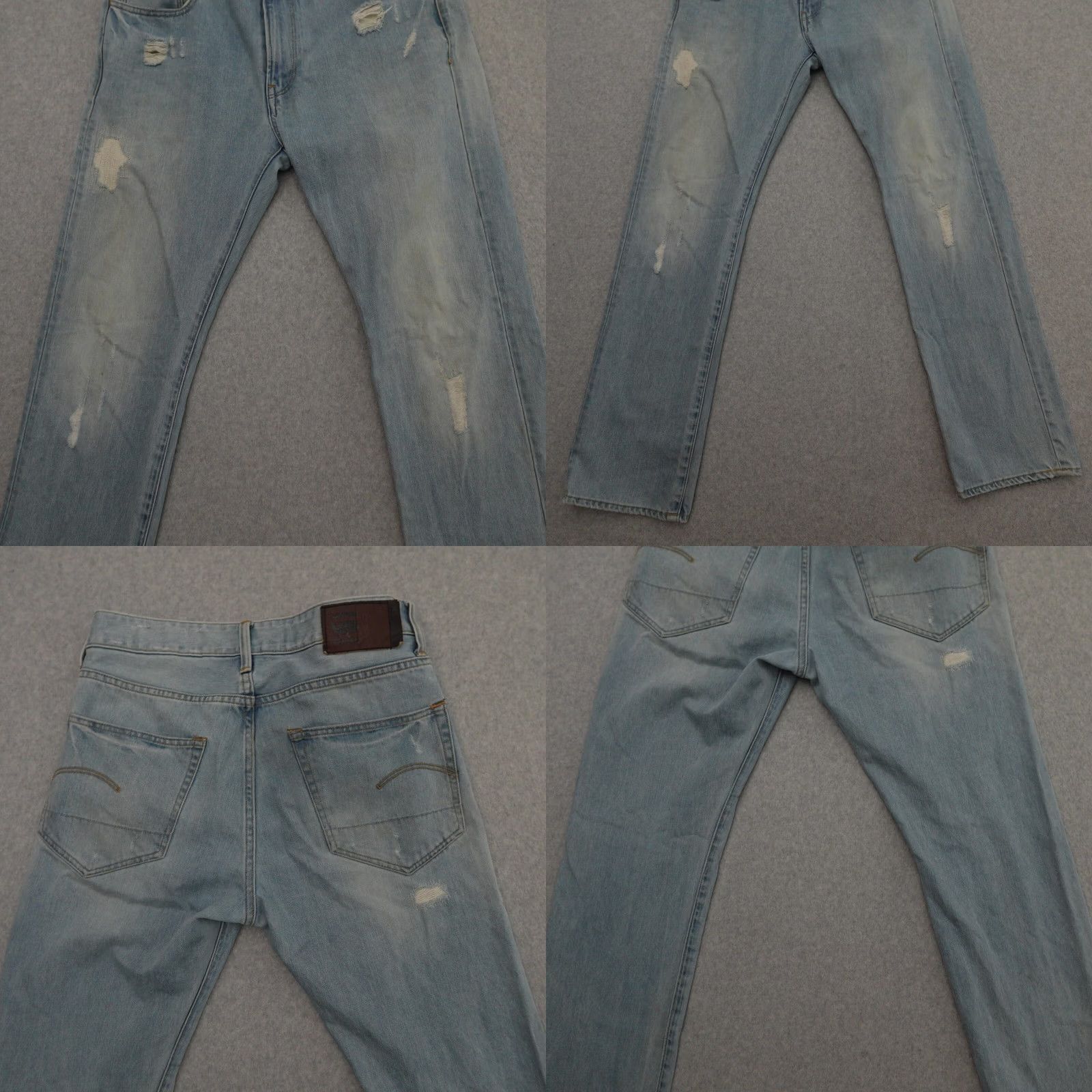G-Star G-Star Jeans Slim 31 (31X29) Deconstructed 3301 Blue Denim Men Regular Fit 29in Inseam Jeans Size US 31 - 9 Thumbnail