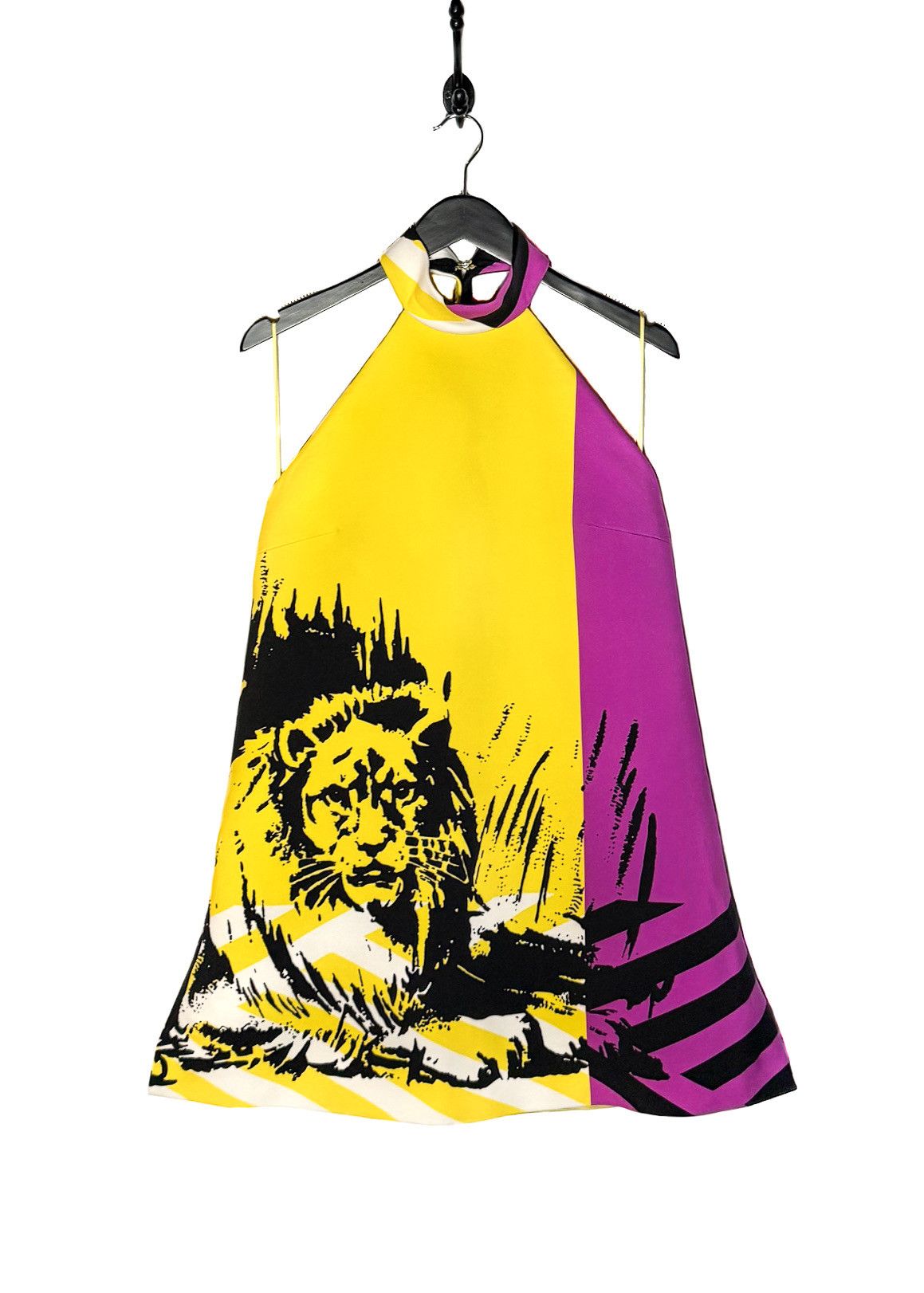 Dior Christian Dior SS22 Runway Yellow Print Halter Mini Dress Size XL / US 12-14 / IT 48-50 - 1 Thumbnail