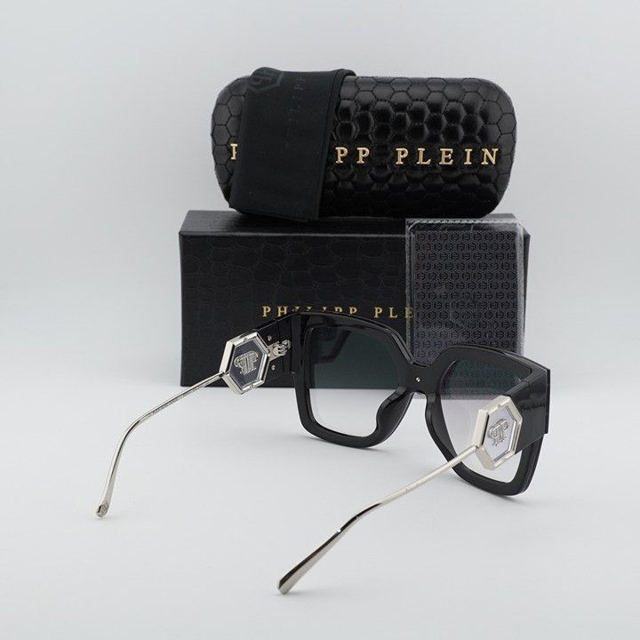 Philipp Plein Philipp Plein SPP041M Z42X Sunglasses Black Square Frame Size ONE SIZE - 9 Thumbnail