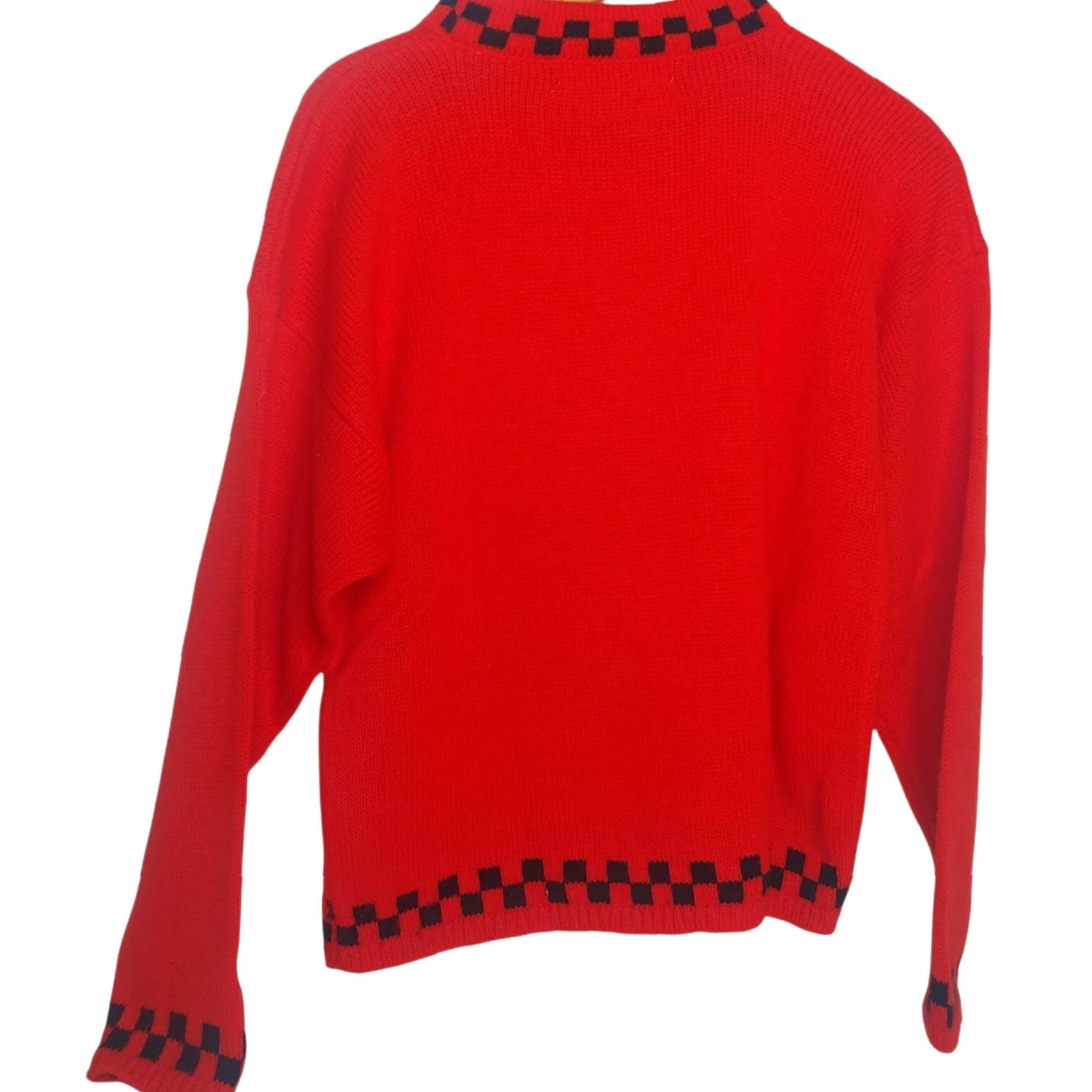 Vintage VINTAGE Nathalie B Sweater Womens Small Red All Over The World Sequin Travel 1980s Size S / US 4 / IT 40 - 2 Thumbnail
