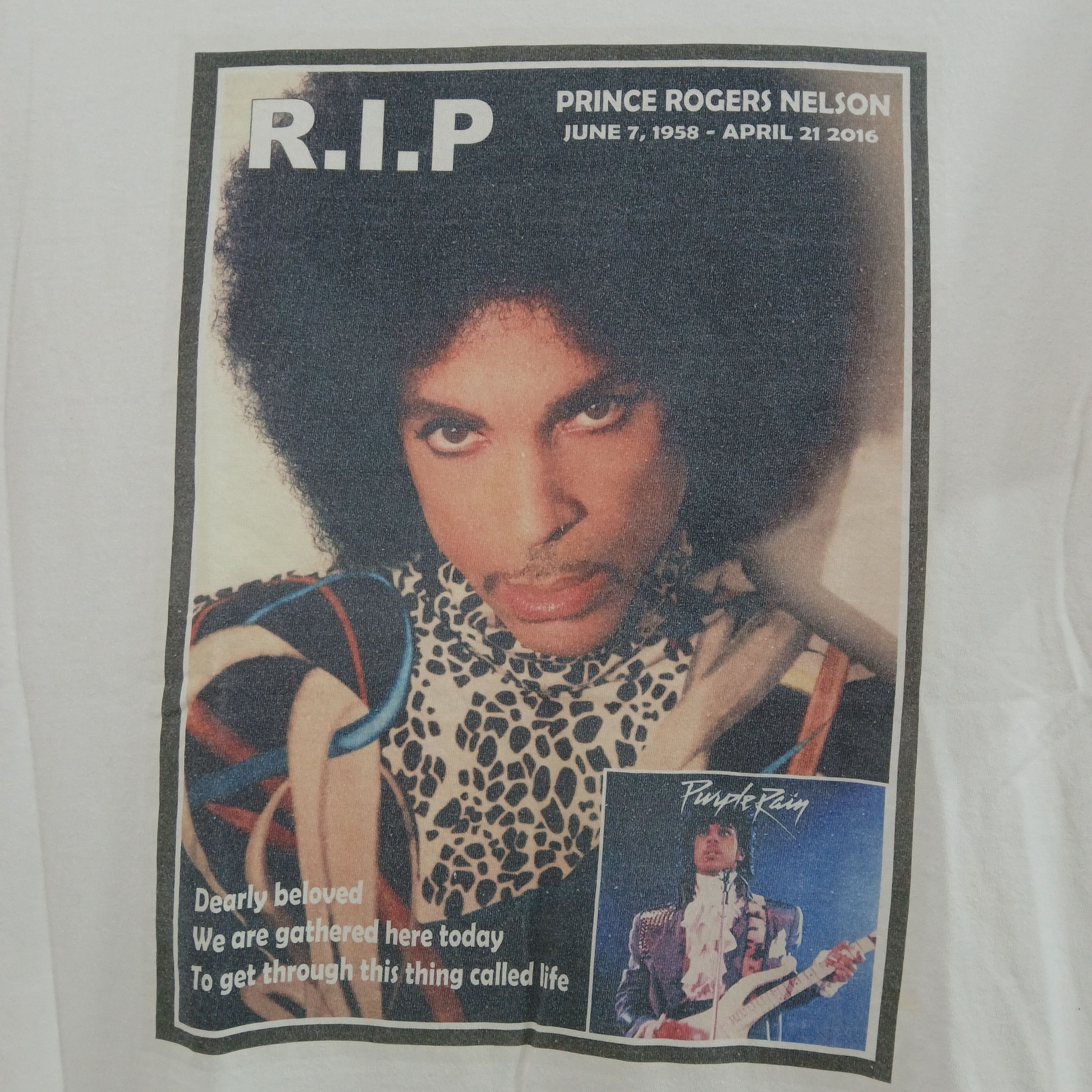 Band Tees PRINCE Rogers Nelson Europe Tee (Purple Rain) Size US XL / EU 56 / 4 - 3 Thumbnail