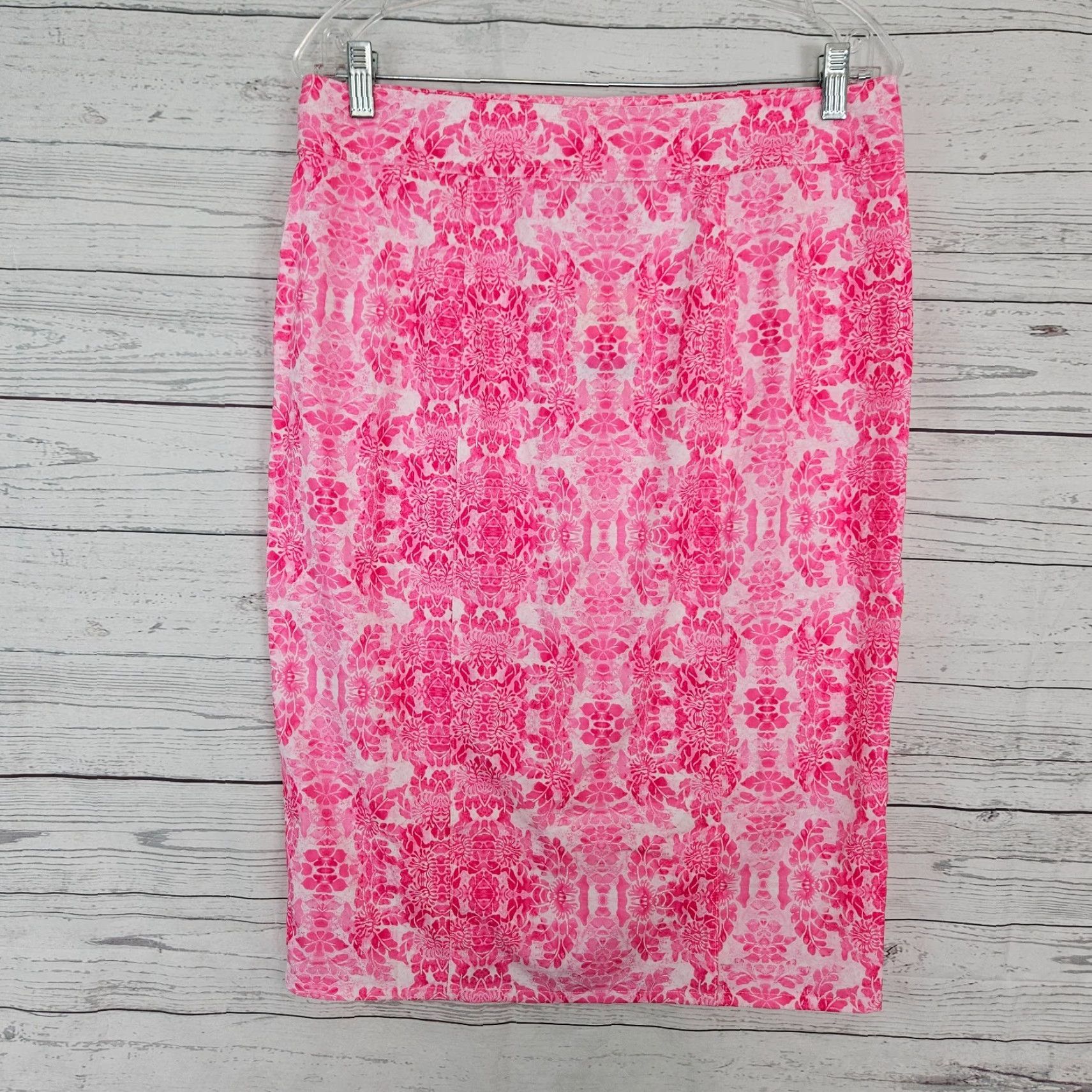Pinko Rip Skirt Wrap Skirt Womens Medium Pink Floral Knee Length Pockets 3 Size 32" / US 10 / IT 46 - 3 Thumbnail