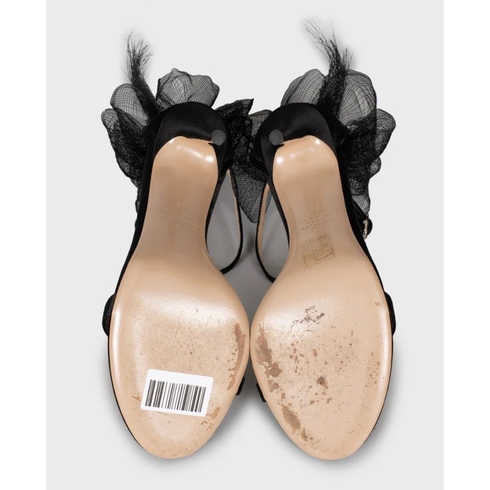 Valentino Valentino Black Suede Bow Stiletto Sandals Size 39 Size US 9 / IT 39 - 5 Thumbnail