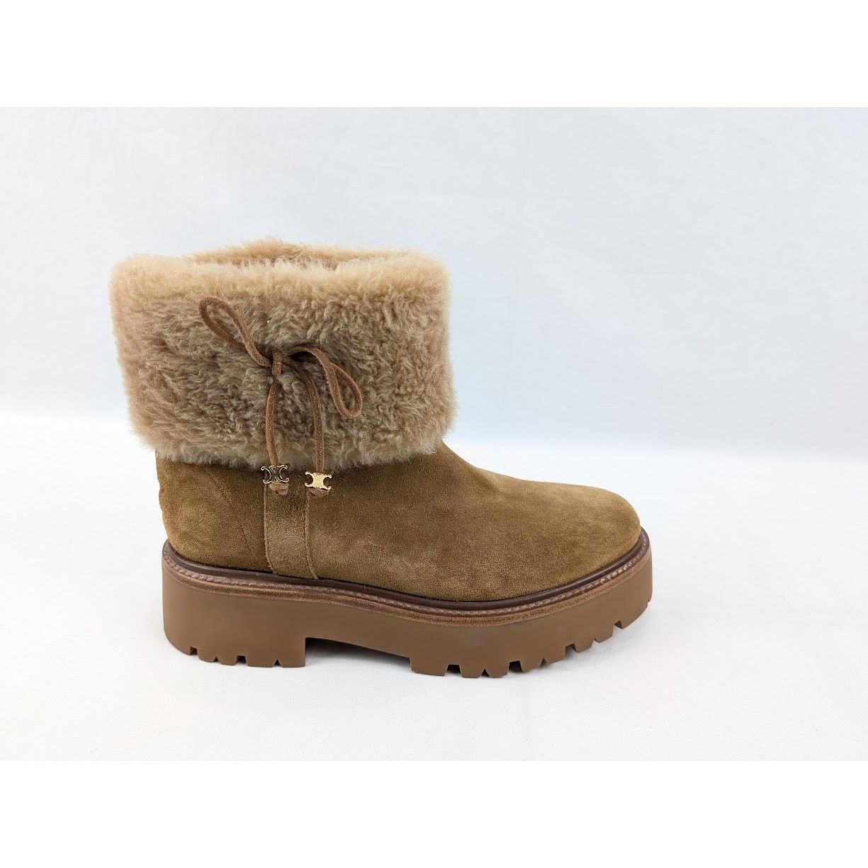 Celine o1rshd1 Shearling Boots in Brown Size US 11 / IT 41 - 1 Thumbnail