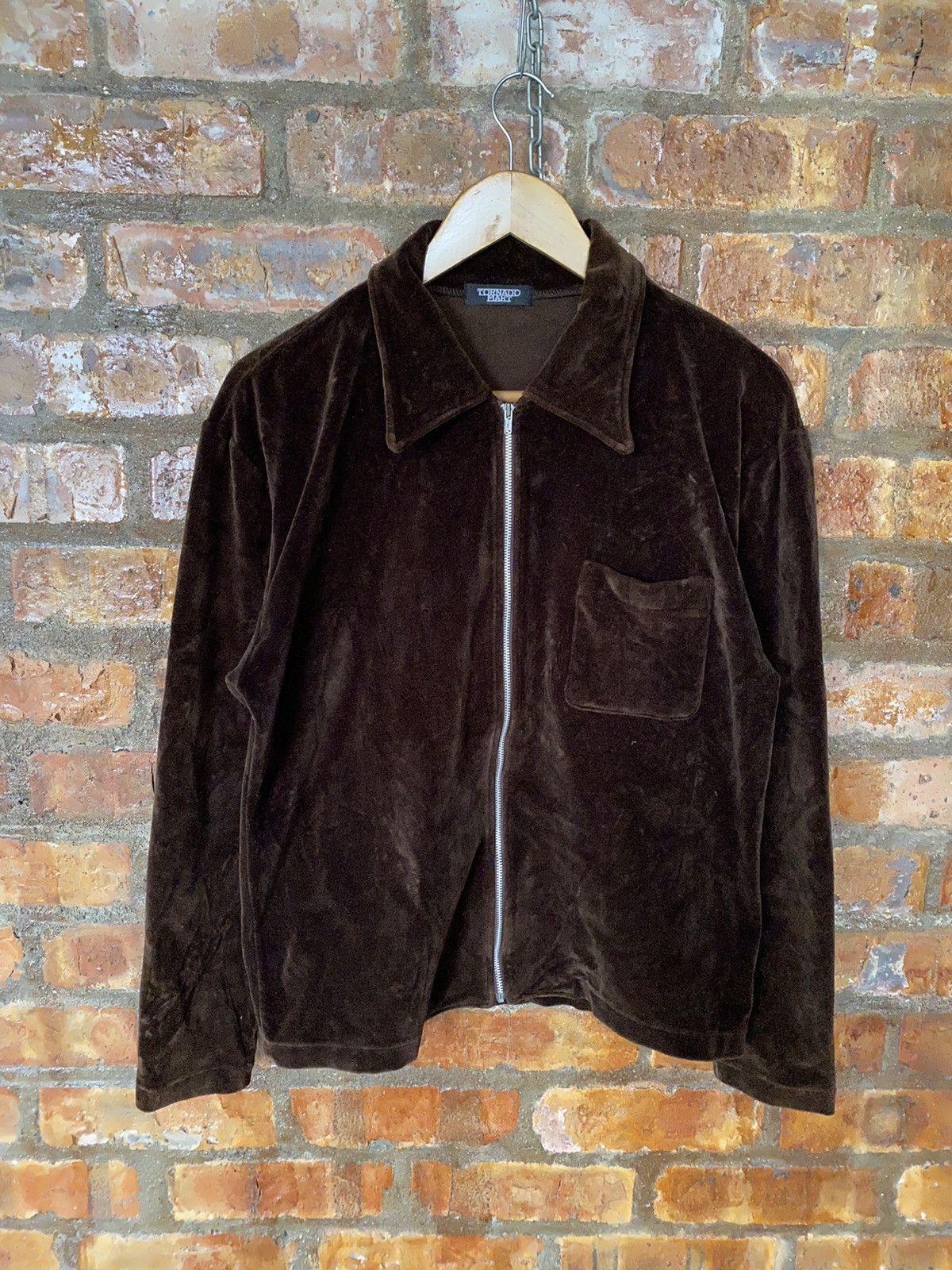Tornado Mart 1990s Tornado Mart Japan Velour Zipper Jacket Size US M / EU 48-50 / 2 - 2 Thumbnail