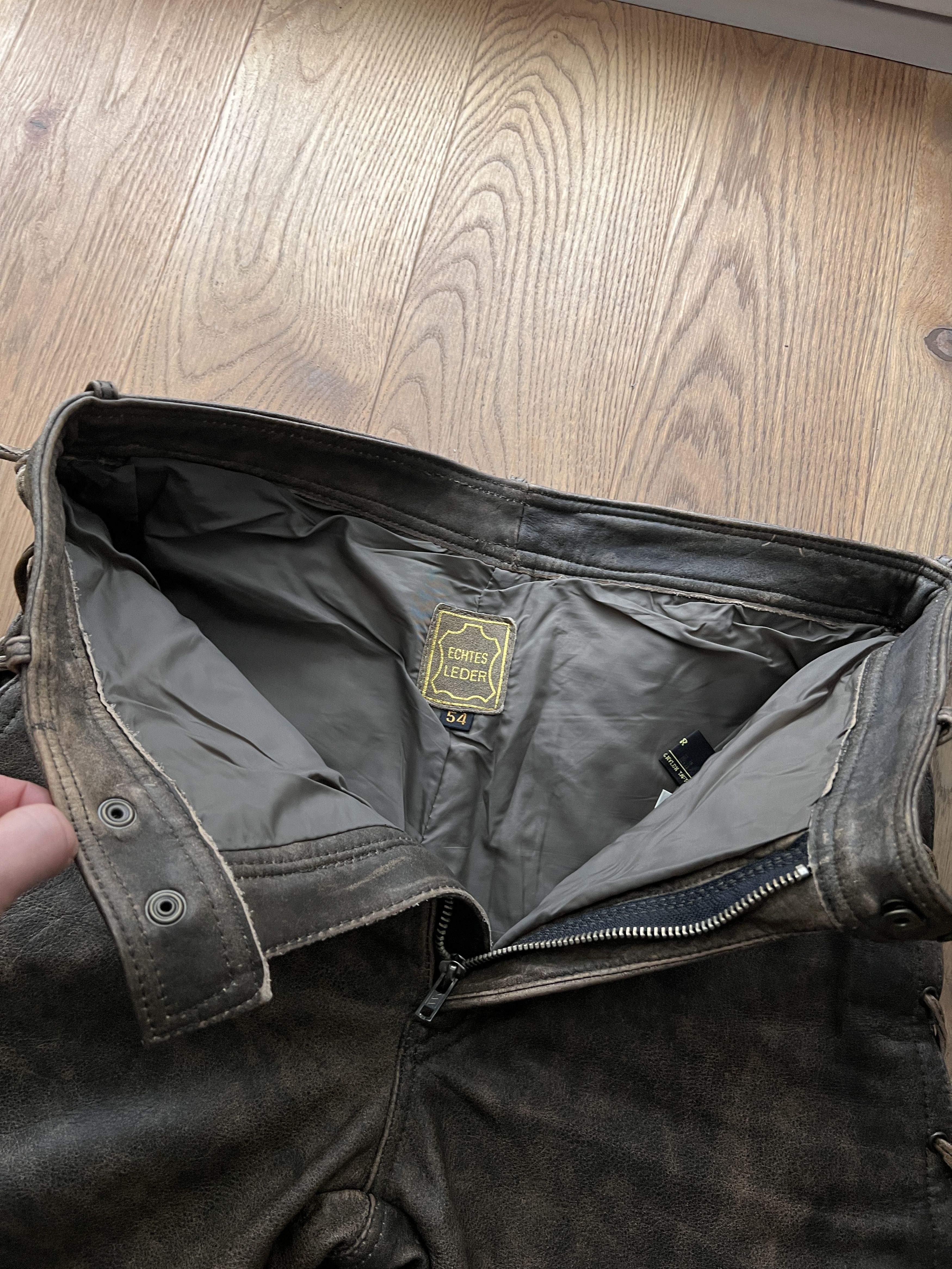 If Six Was Nine True faded VTG 90s cowboy core leather pants lace up opium L Size US 34 / EU 50 - 16 Thumbnail