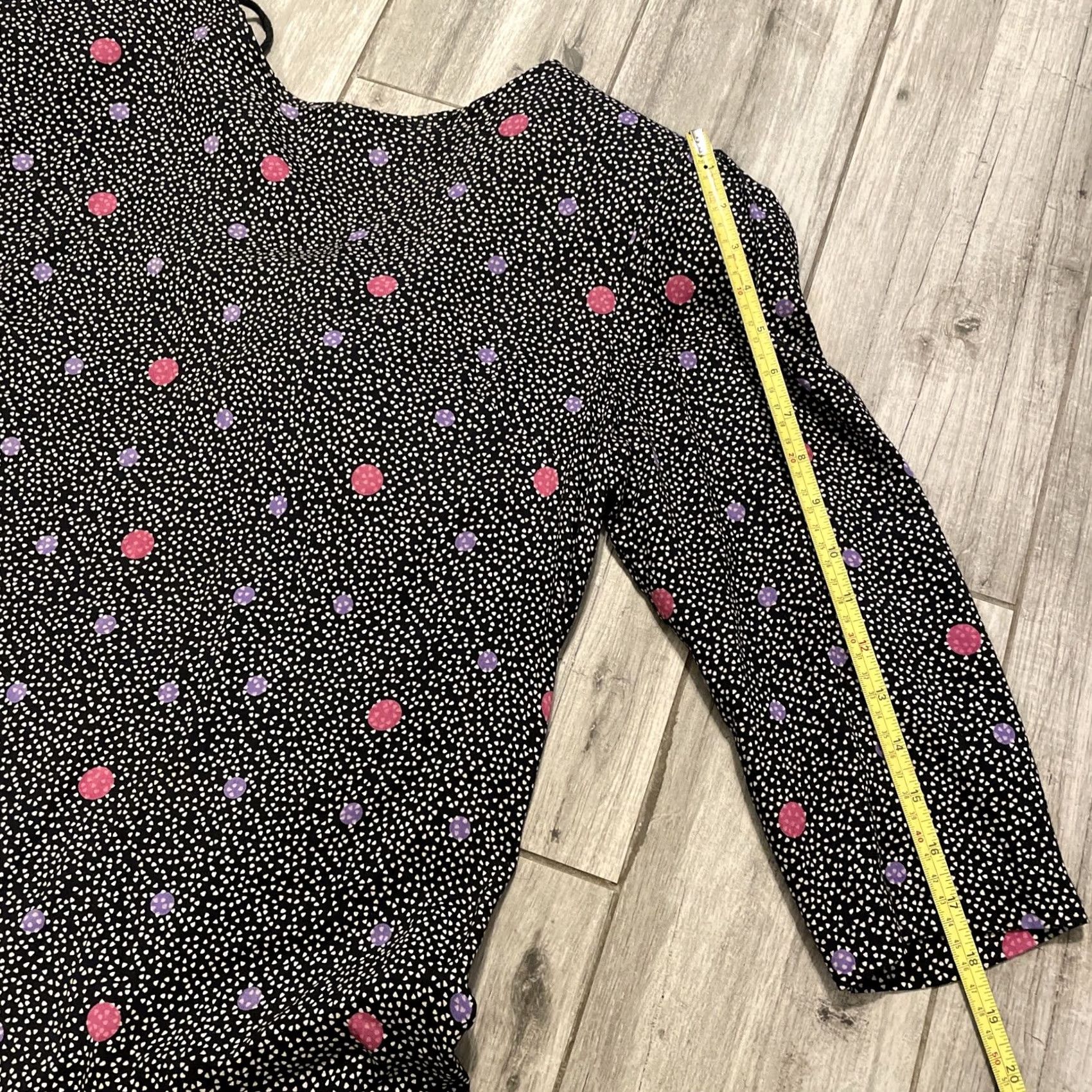IWC Schaffhausen VINTAGE Jane Schaffhausen Belle France Polk Dot Prairie Dress Size 12 Long Sleeve Knee Length Black Rayon Zipper Pocket Fit & Flare Woman Casual Size XL / US 12-14 / IT 48-50 - 6 Thumbnail