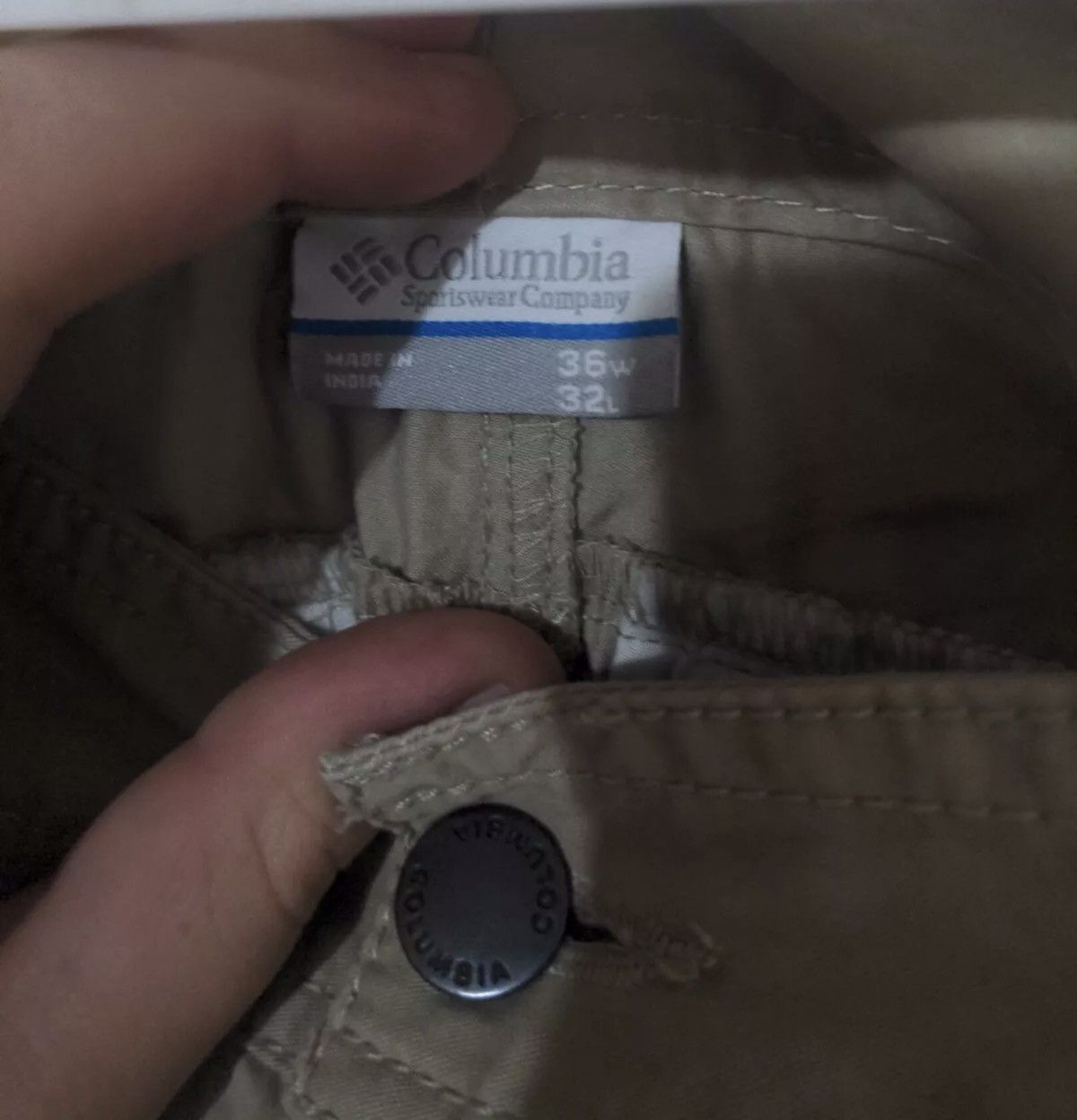 Columbia Columbia Pants 36x32 Beige Canvas Cargo Pockets Cotton RARE Size US 36 / EU 52 - 3 Thumbnail