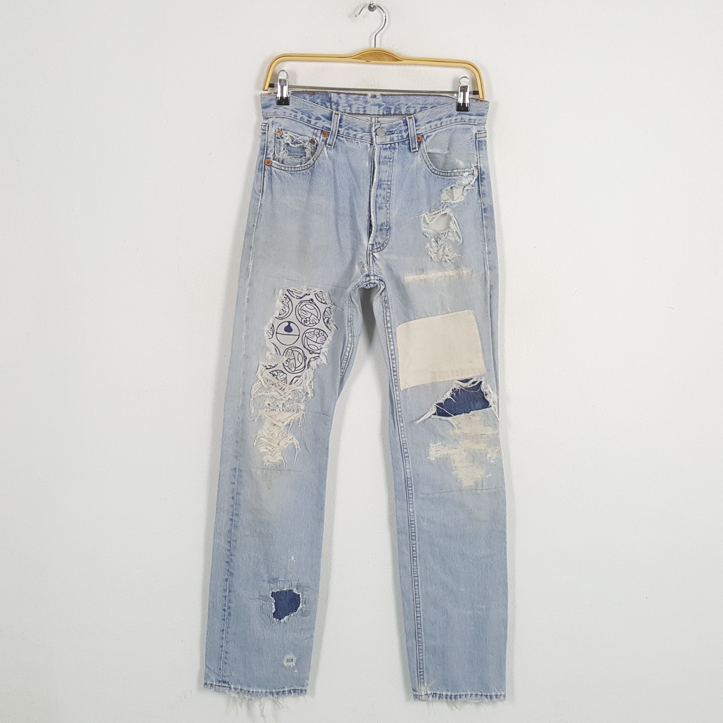Vintage LEVI'S Kurt Cobain Distressed Patchwork Style Jeans