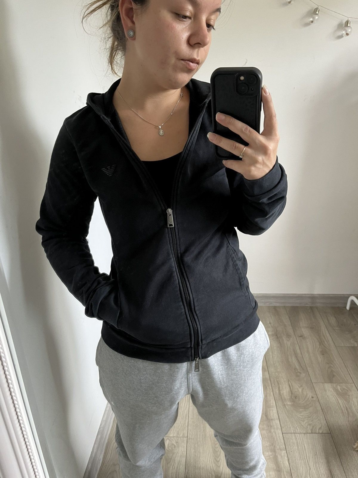Emporio Armani Full zip women black Size S / US 4 / IT 40 - 2 Thumbnail