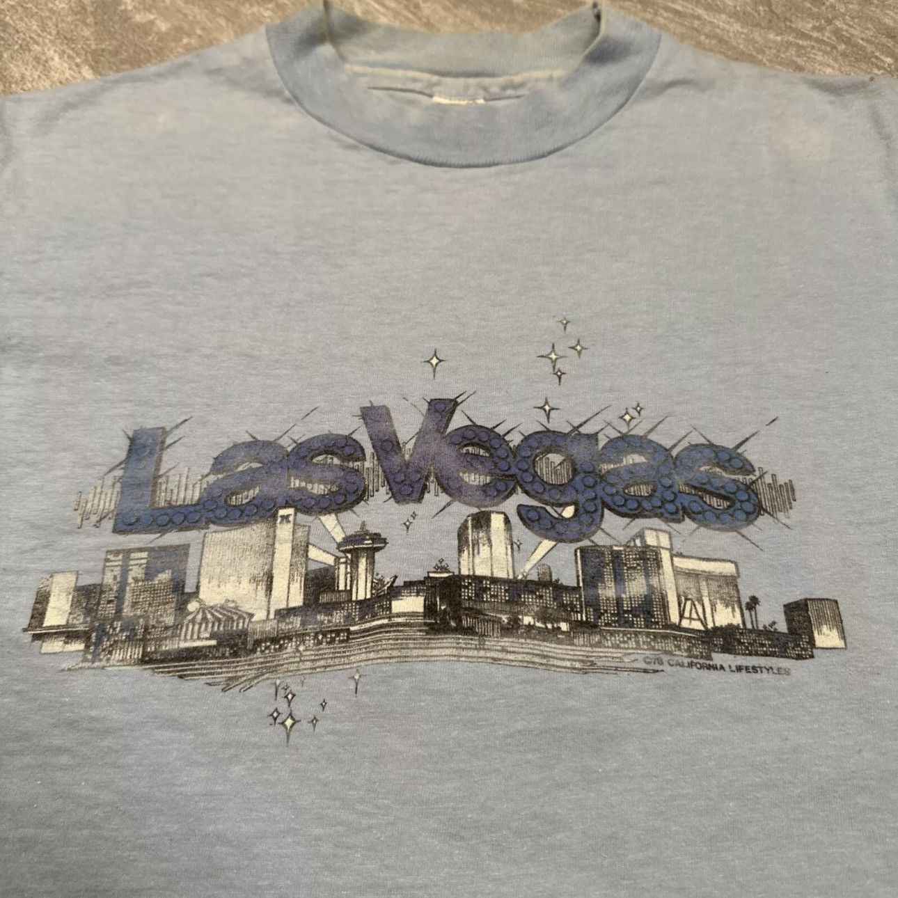 Hanes × Vintage Vintage Las Vegas Nevada Skyline City Single Stitch Shirt Size US M / EU 48-50 / 2 - 2 Thumbnail