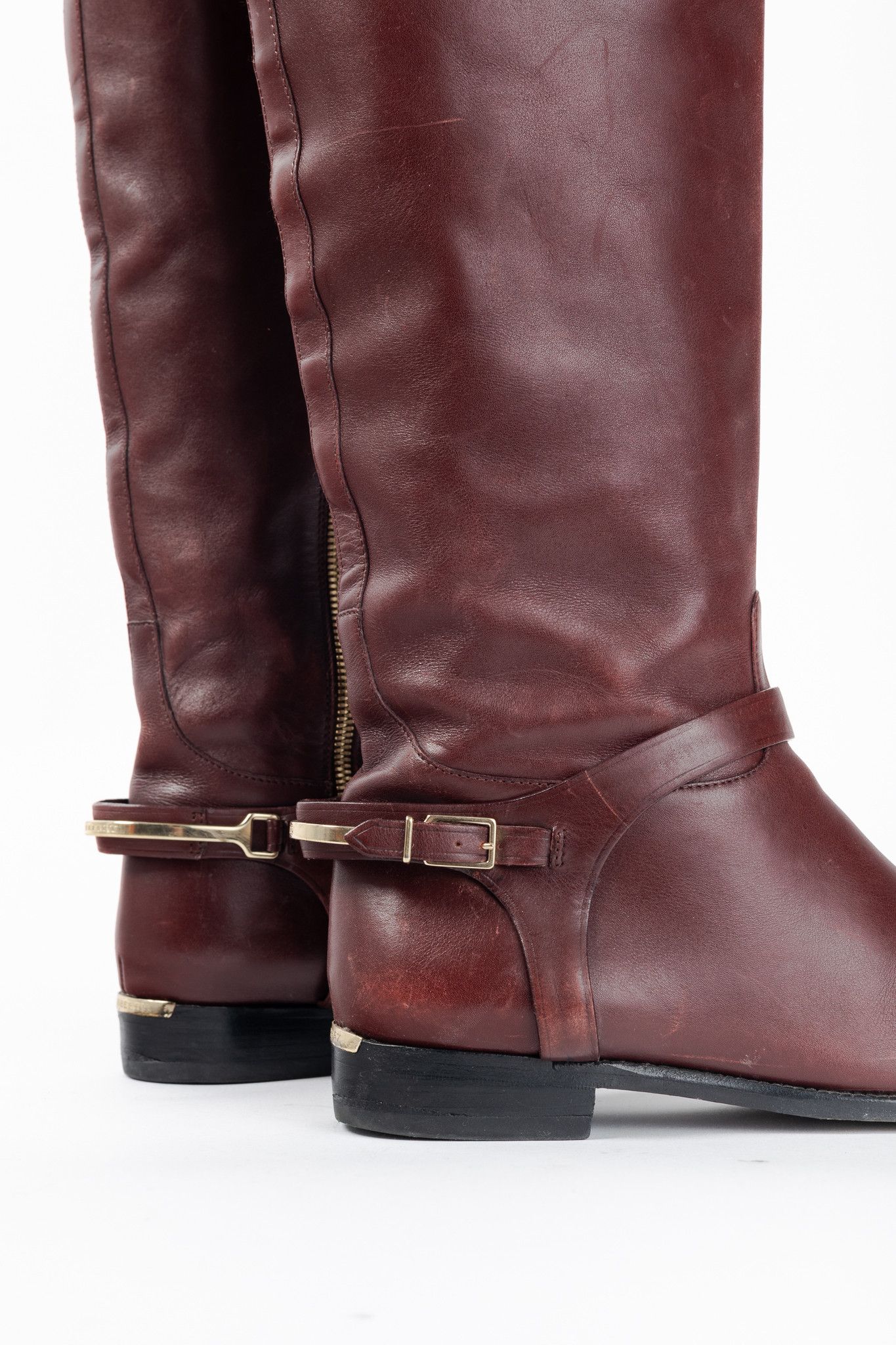 Burberry Burberry Carmack Bordeaux Leather Over-The-Knee Riding Boots Size US 7 / IT 37 - 7 Thumbnail