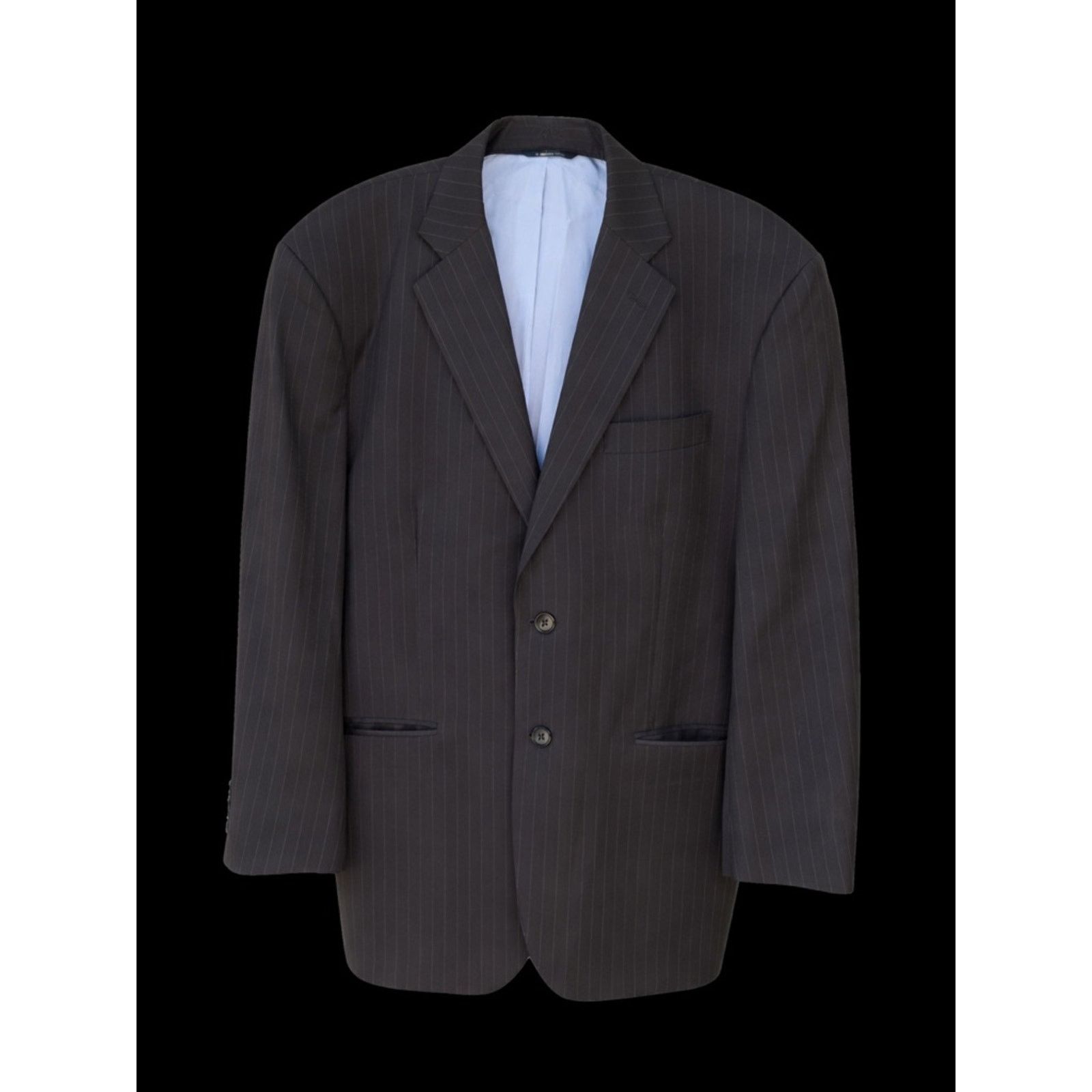 Brooks Brothers Brooks Brothers 48R Charcoal Black Pinstripe Wool Blazer Size 48R - 1 Thumbnail