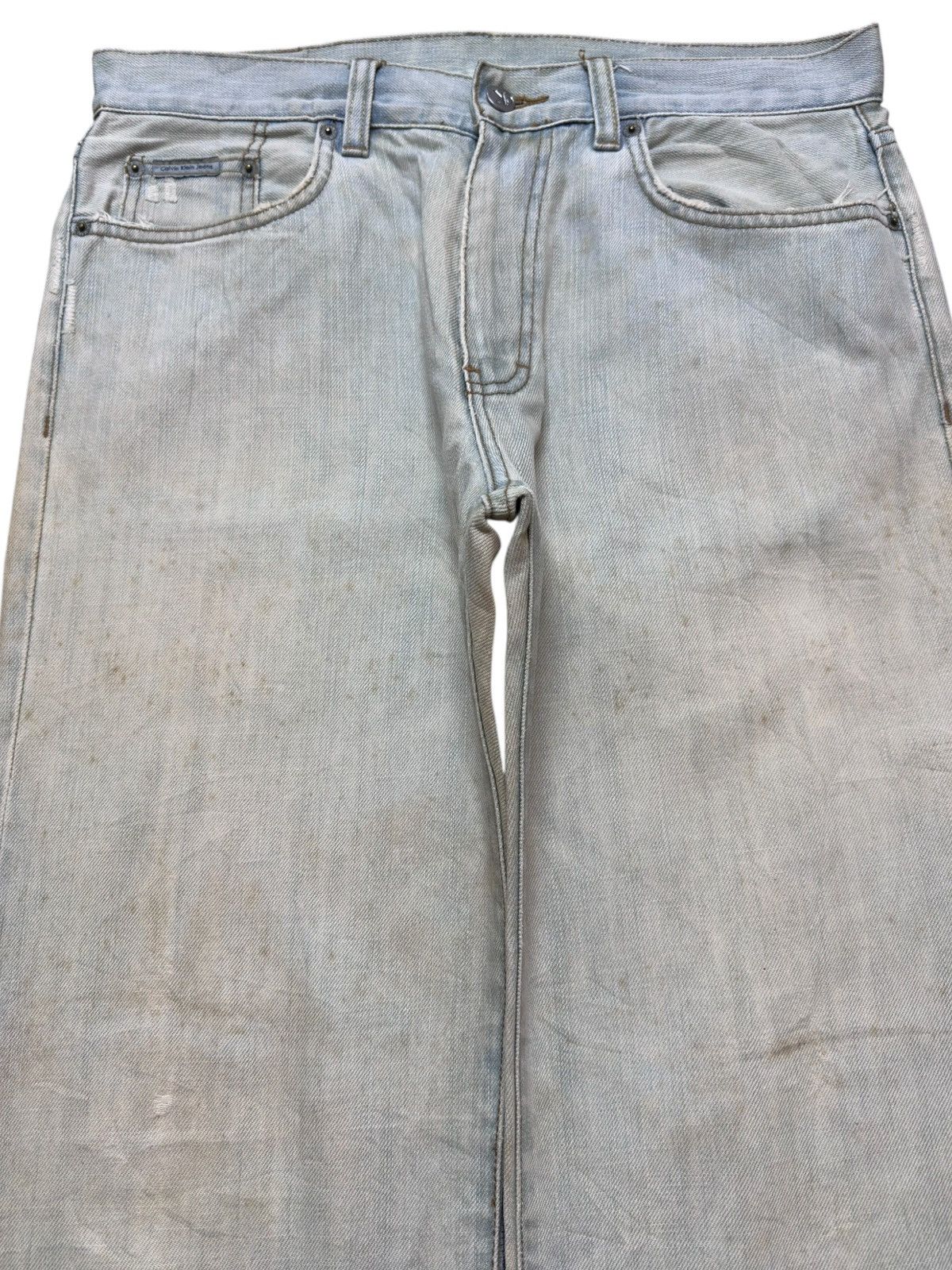 Calvin Klein 205W39NYC Vintage Calvin Klein Mudwash Long Leg Denim Size US 33 - 2 Thumbnail