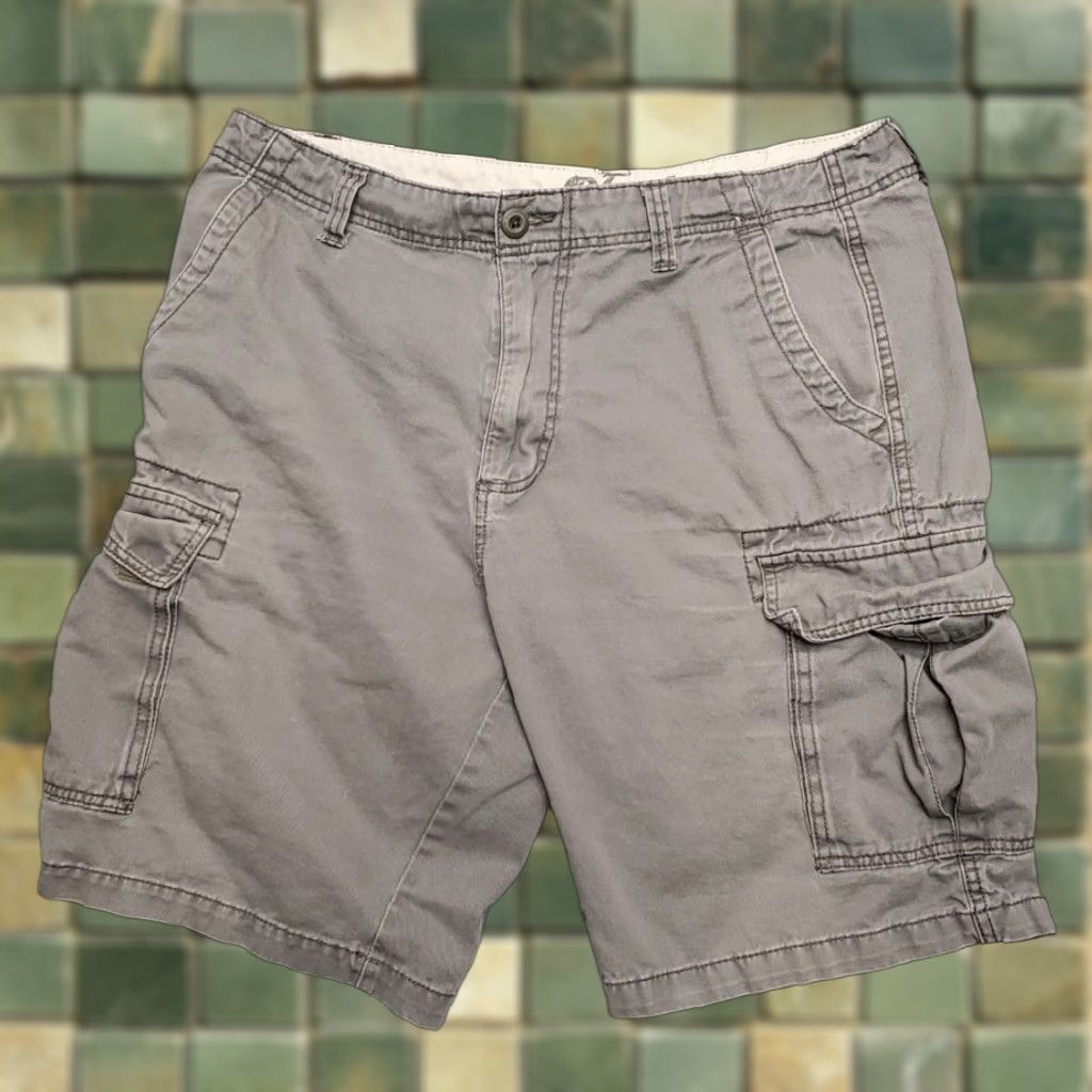 Vintage Plugg Cargo Shorts Mens 36 Gray 100% Cotton Twill Utility Outdoor Casual Size US 36 / EU 52 - 1 Thumbnail