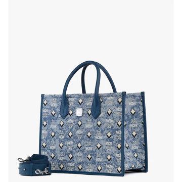 MCM o1mt1gz0426 Size: OS / Medium Munchen Tote Bag Denim Visetos Size ONE SIZE - 2 Thumbnail