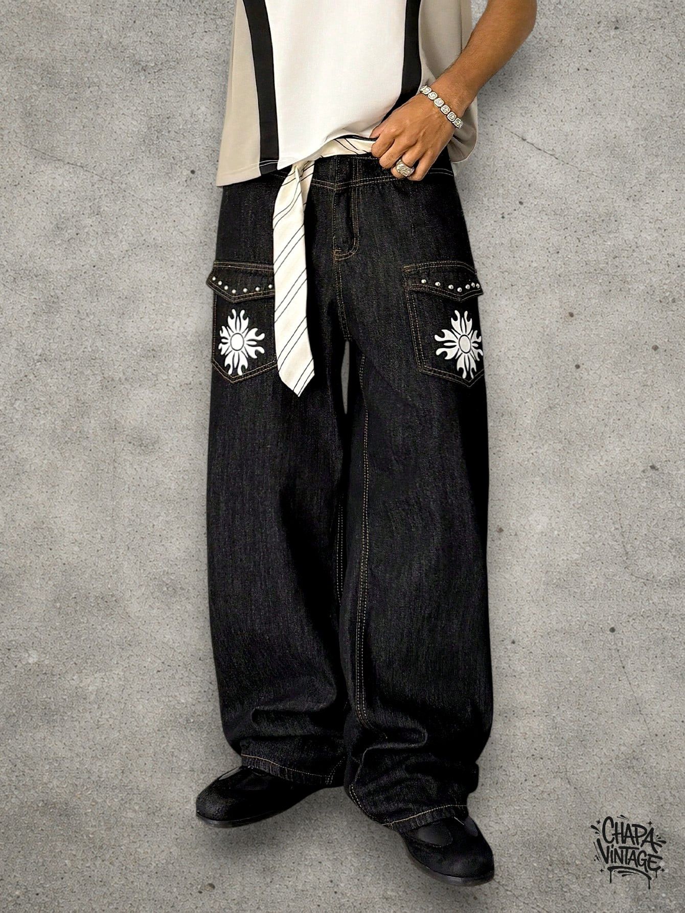 Vintage Straight leg dark jeans Size US 32 / EU 48 - 3 Thumbnail