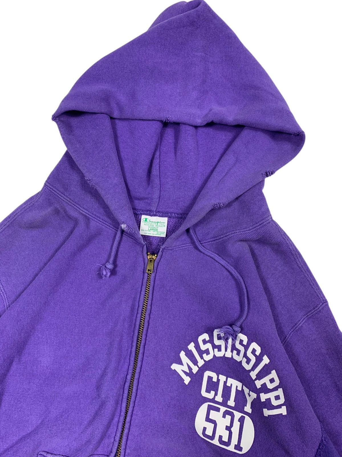 Champion × Vintage 2000s Champion Reverse weave mississippi city ZipHoodie Size US L / EU 52-54 / 3 - 4 Thumbnail