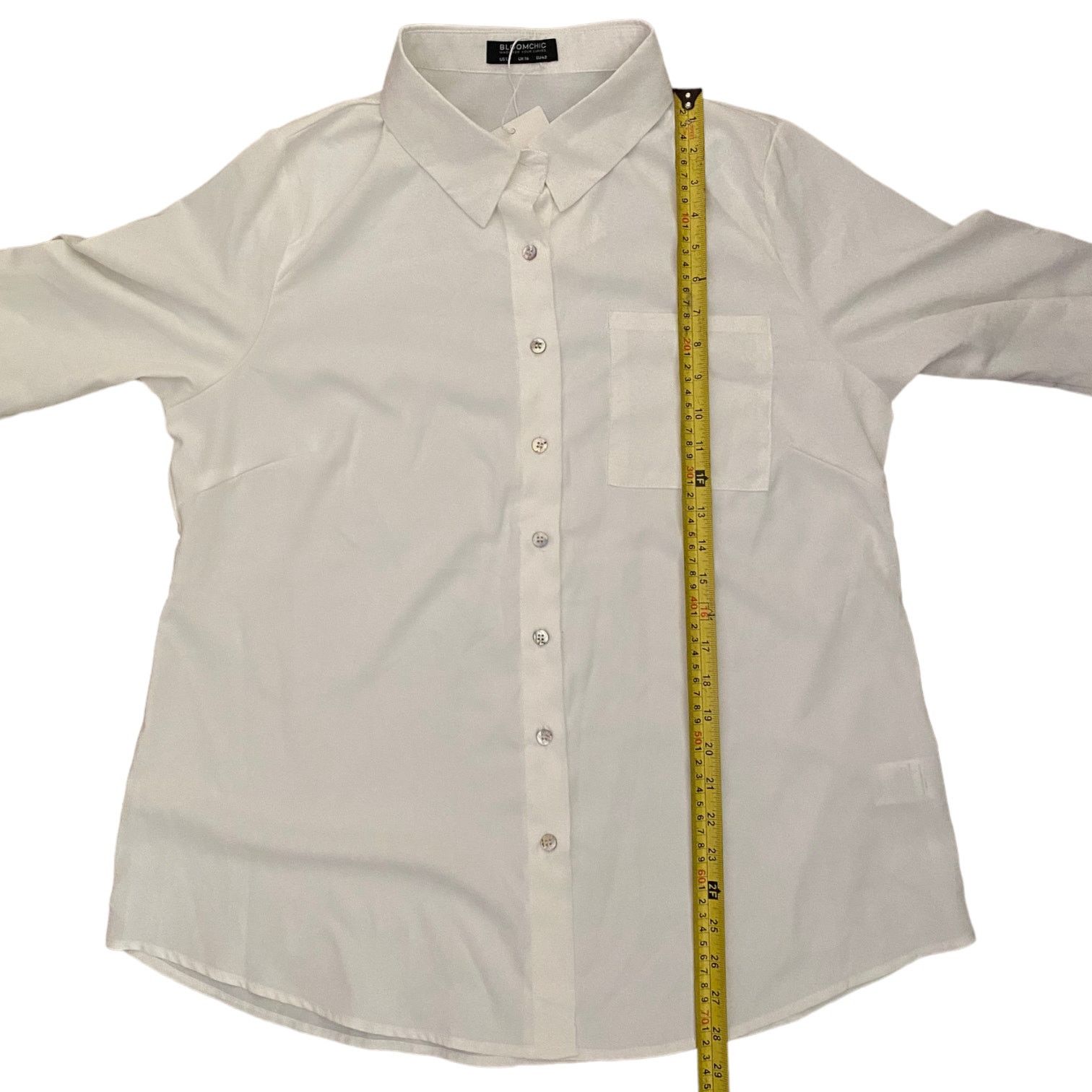 Other BloomChic White Long Sleeve Collared Shirt Size 12 NEW Size XL / US 12-14 / IT 48-50 - 7 Thumbnail