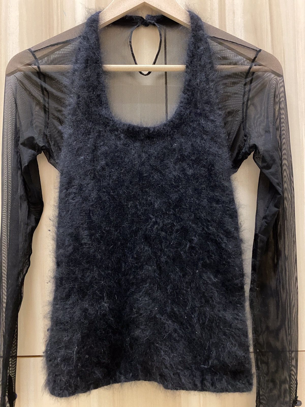 Chanel Chanel Black Angora Transparent Sleeve Tops Size S / US 4 / IT 40 - 2 Thumbnail