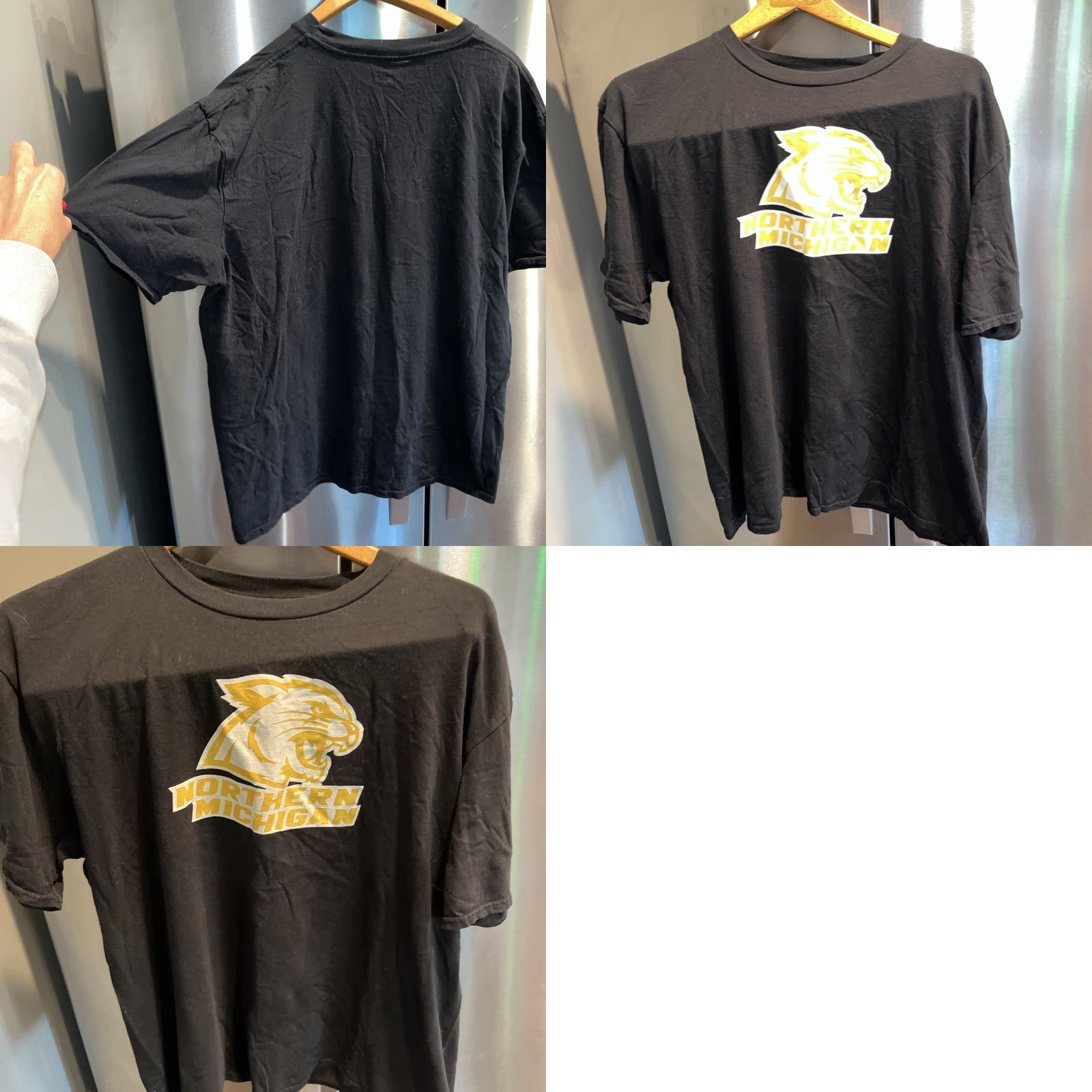 Fruit Of The Loom NORTHERn MICHIGAN UNIVERSITY T Shirt Mens L yellow CAT Logo Front cotton NMU Logo University Men Short Sleeve Crew Neck All Seasons Size US L / EU 52-54 / 3 - 8 Thumbnail