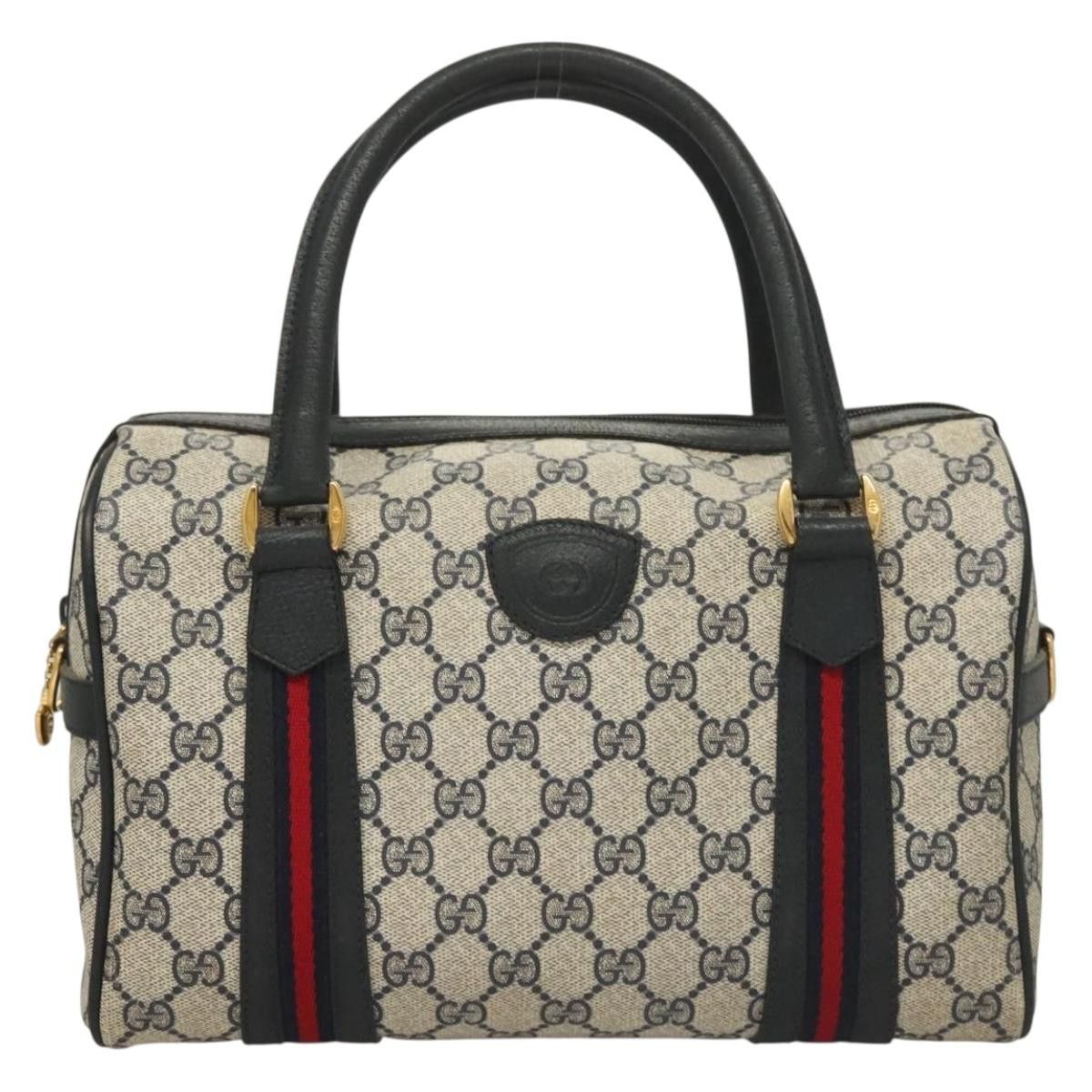 Gucci GUCCI GG Supreme Sherry Line Hand Bag Pvc Navy Gold Red Size ONE SIZE - 2 Thumbnail