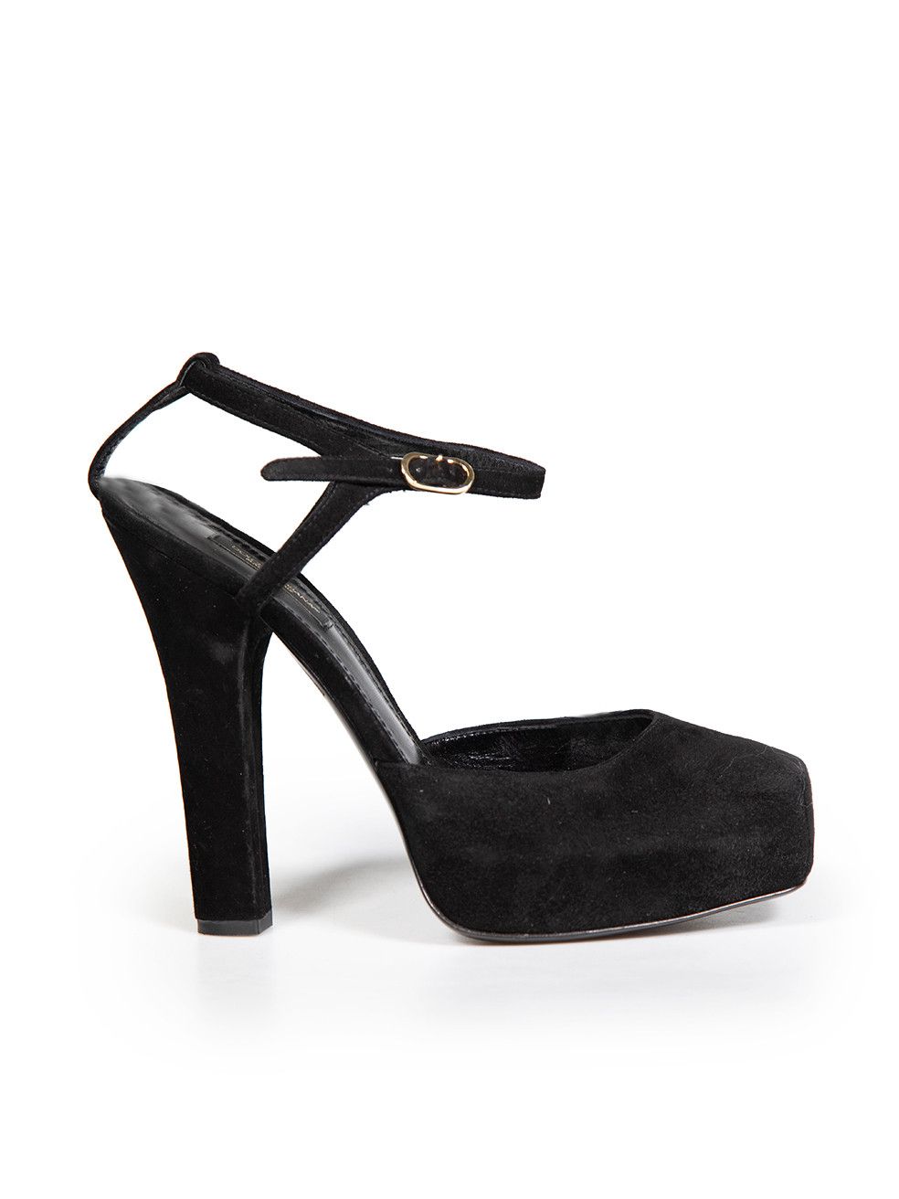 Dolce & Gabbana Black Platform Suede Heels Size US 9.5 / IT 39.5 - 1 Thumbnail
