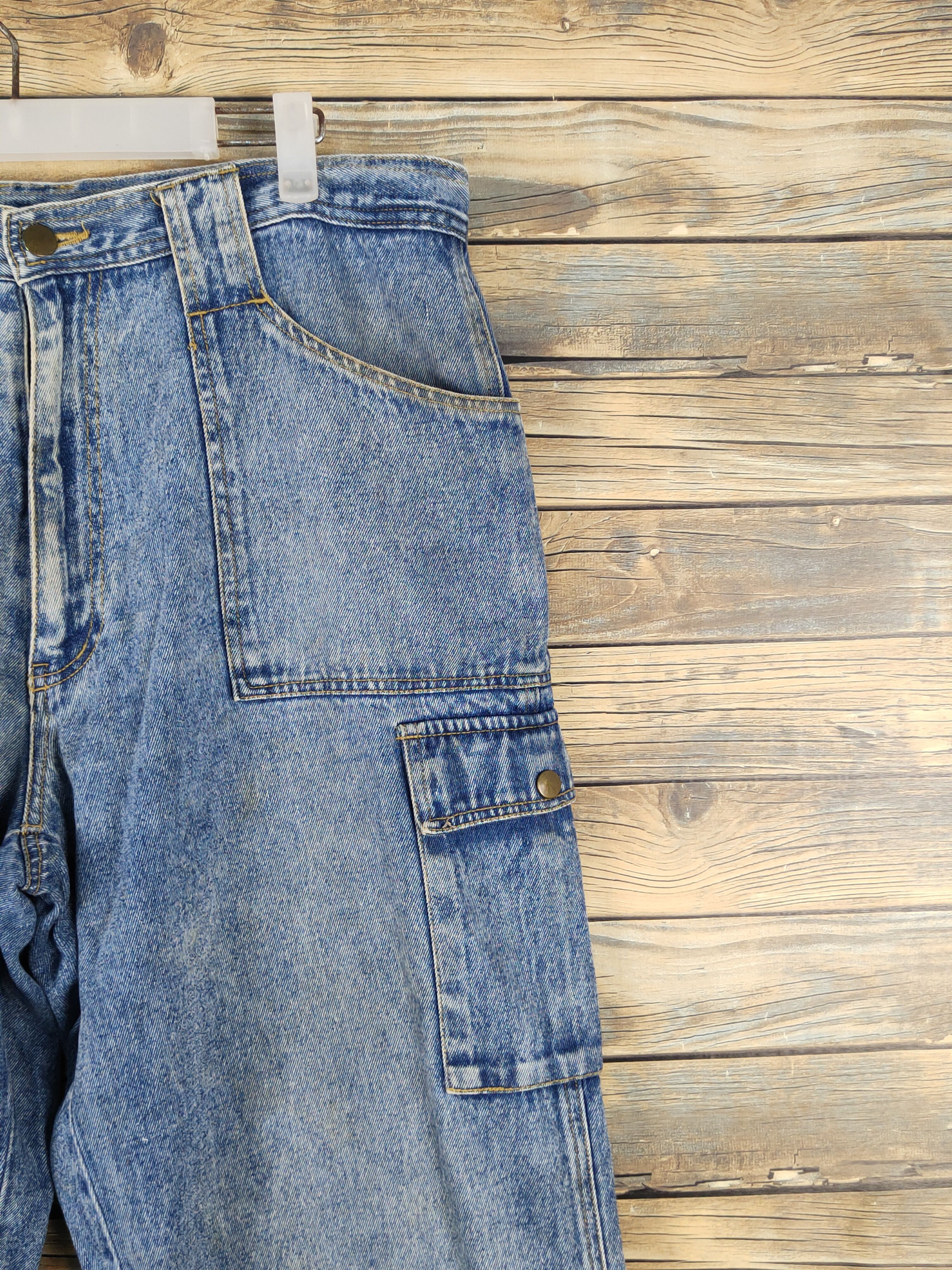 Japanese Brand Manx Blue Distressed multipocket Ripped Jeans #W1569 Size US 36 / EU 52 - 6 Thumbnail