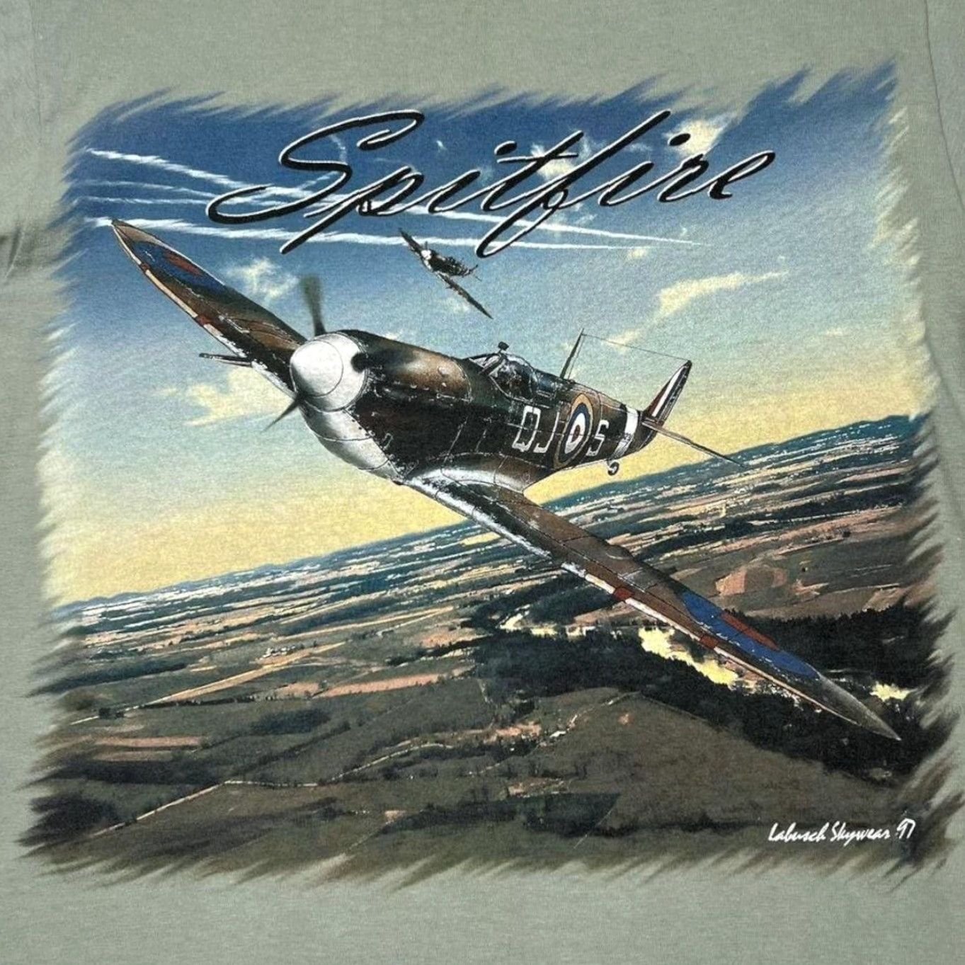 Hanes VINTAGE Hanes Beefy (1997) Alberta Aviation Museum “Spitfire” Long Sleeve T-Shirt Medium Green Mens Shirt Size US M / EU 48-50 / 2 - 3 Thumbnail