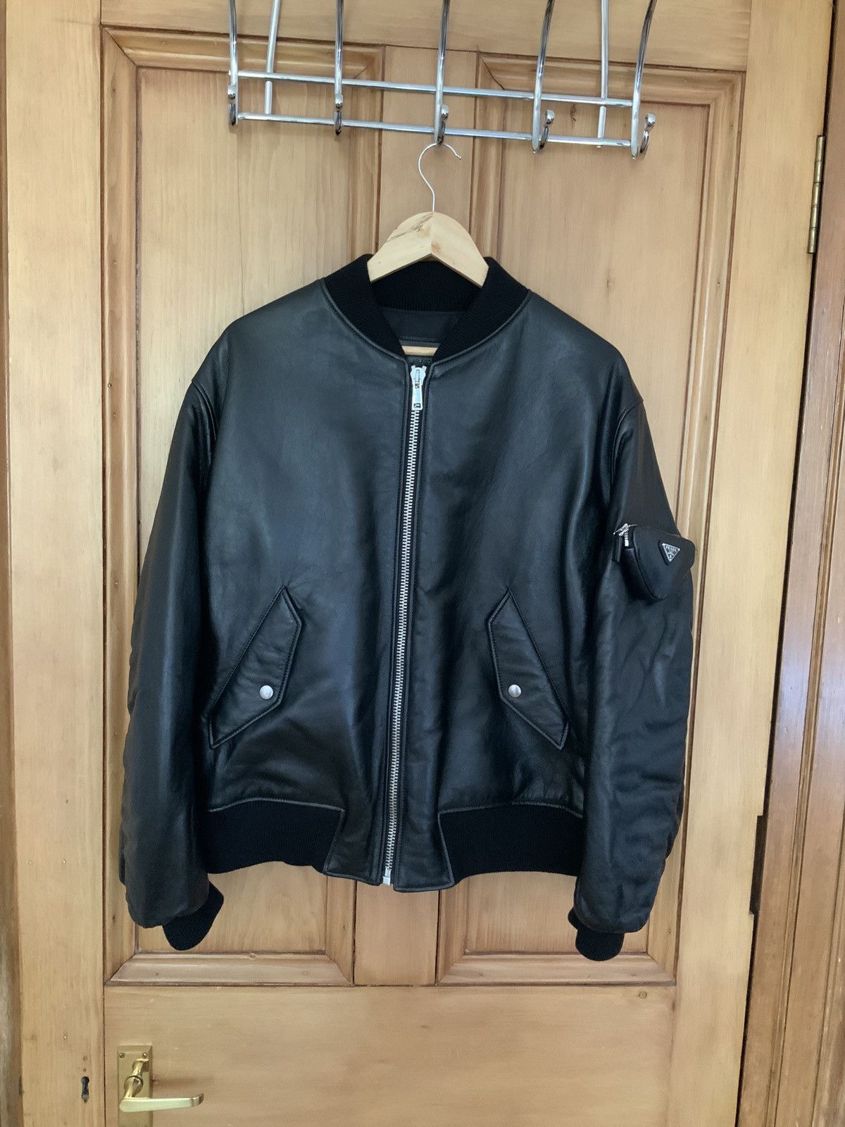 Prada Prada Leather Bomber Jacket Size US M / EU 48-50 / 2 - 1 Thumbnail