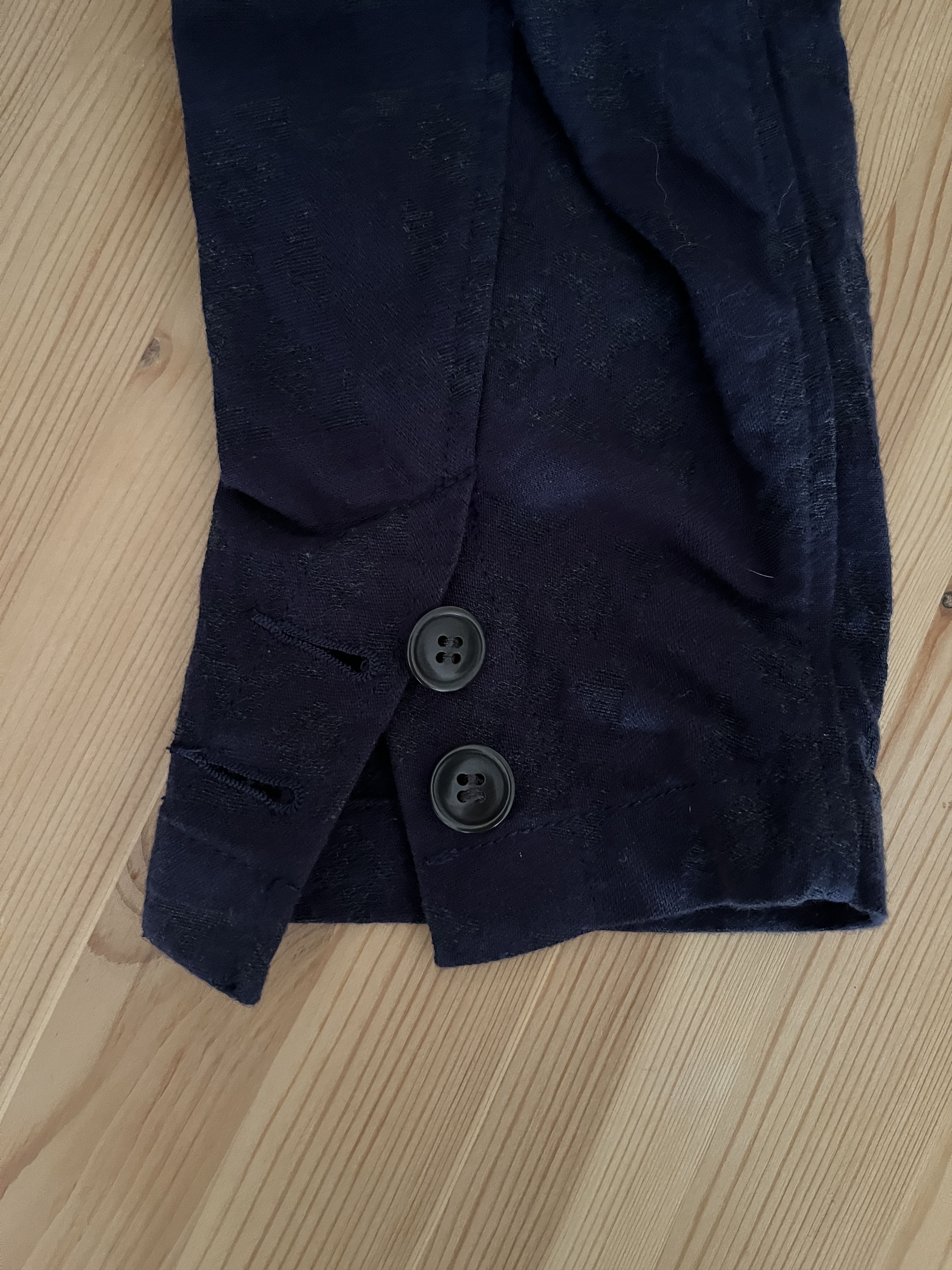 Sage De Cret Sage de Cret navy mandarin collar patterned jacket, S Size 36R - 5 Thumbnail