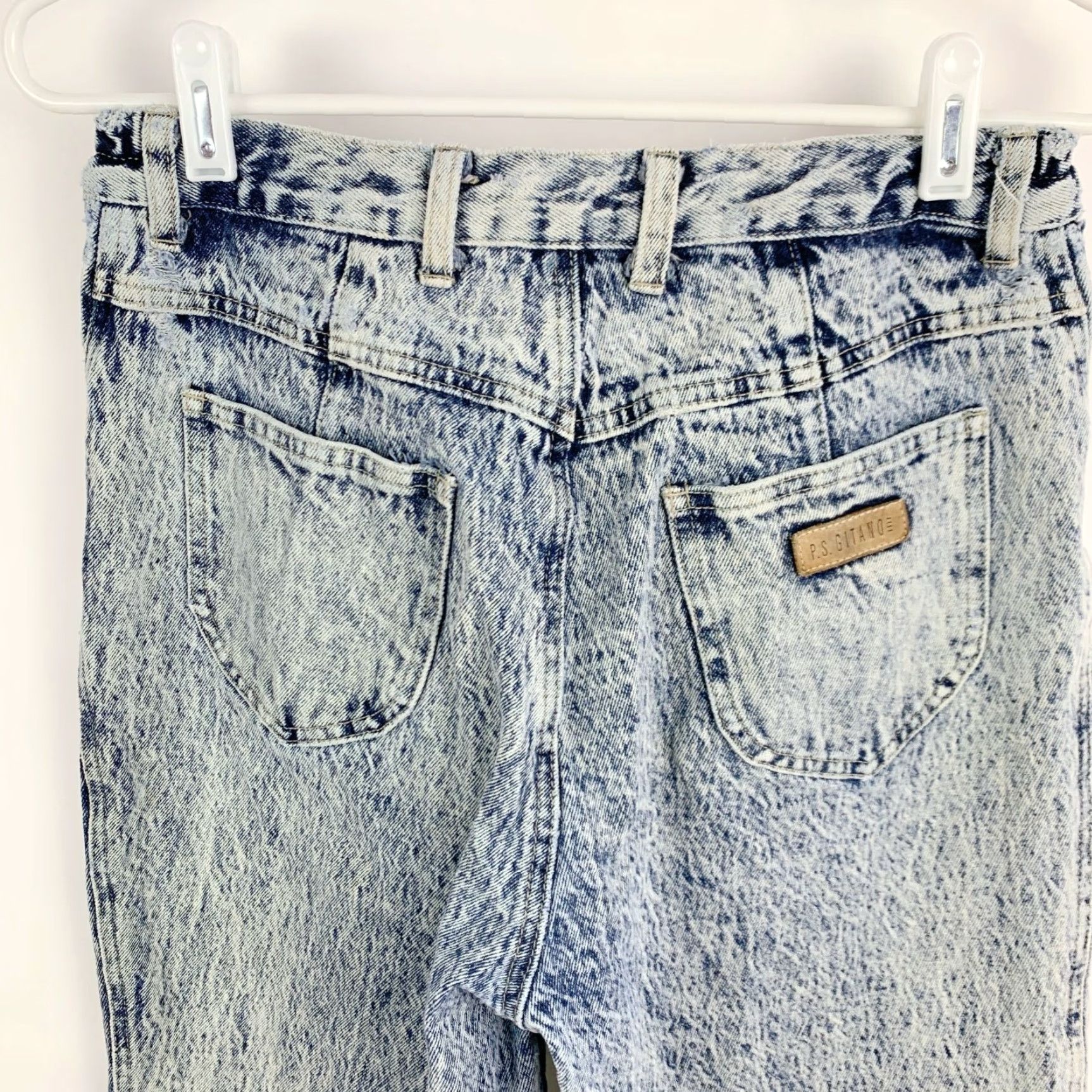 Vintage VINTAGE Gitano Acid Wash Tapered Mom Jeans Destroyed Grunge 12 Short 1990s Blue Cotton Womens Jeans Gitano Short 12 Womens Size 34" / US 12 / IT 48 - 6 Thumbnail