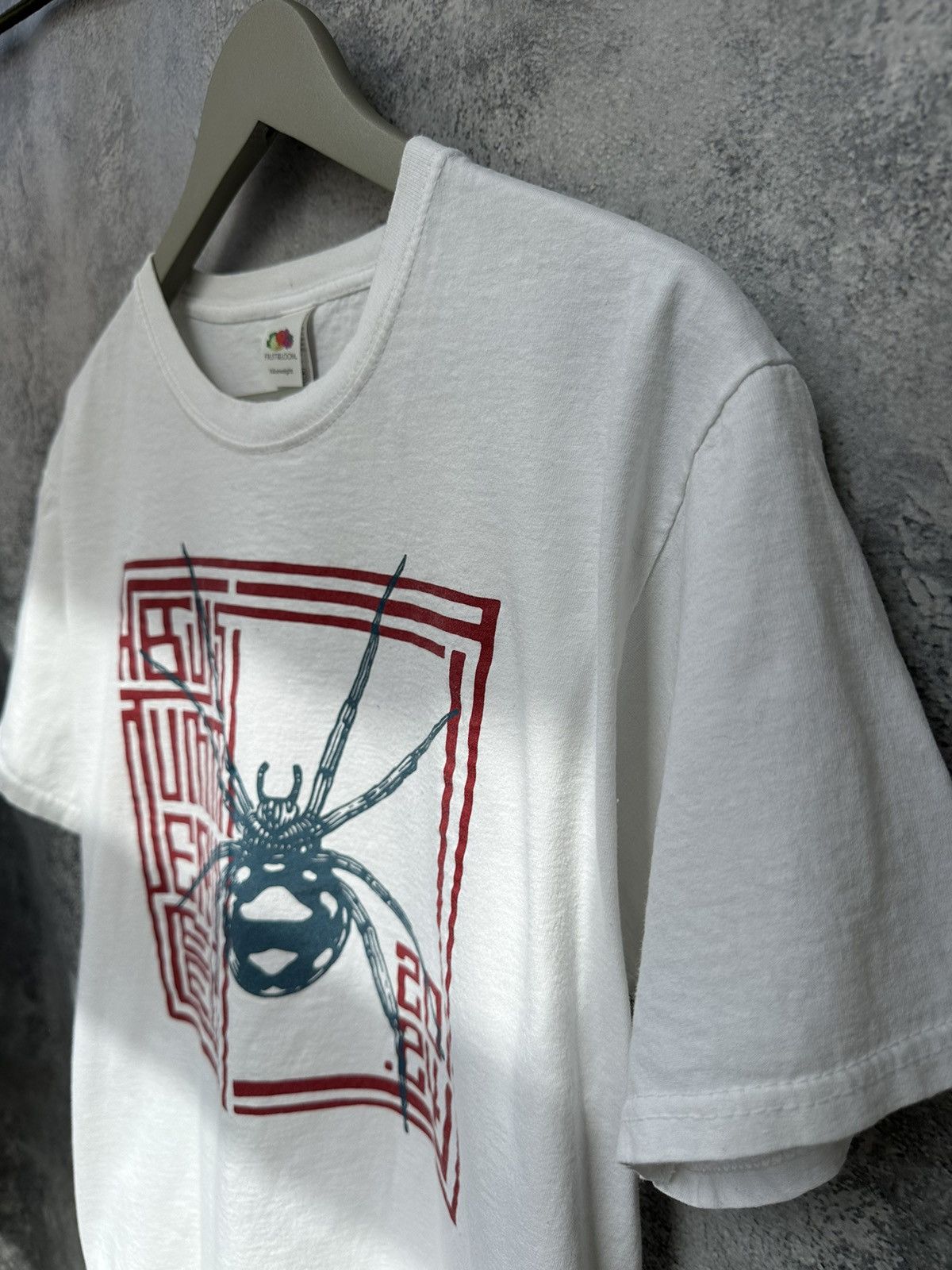Fruit Of The Loom Sardegna Spider Y2k T-Shirt Big Logo White Tee FoTL Size US L / EU 52-54 / 3 - 6 Thumbnail