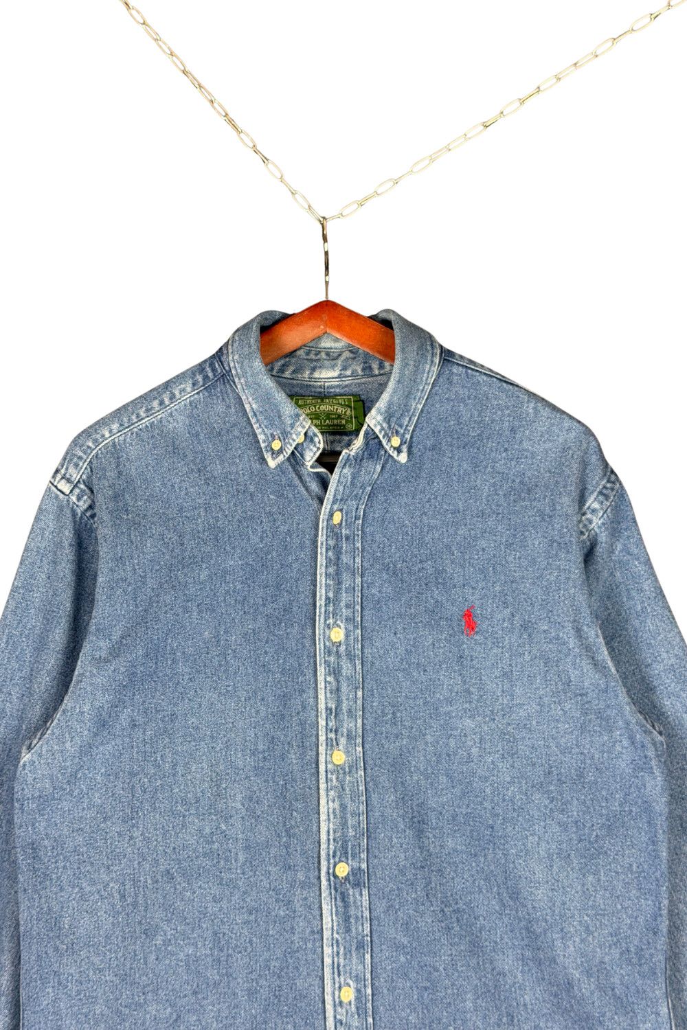 c.1995 Polo Country Ralph Lauren Denim Button Down Shirt image 4