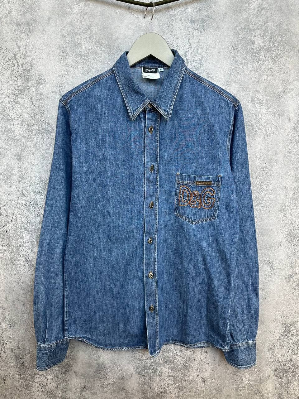 Dolce & Gabbana D&G Dolce & Gabbana Denim Shirt Vintage Logo Pocket Slim Fit Size US L / EU 52-54 / 3 - 1 Thumbnail