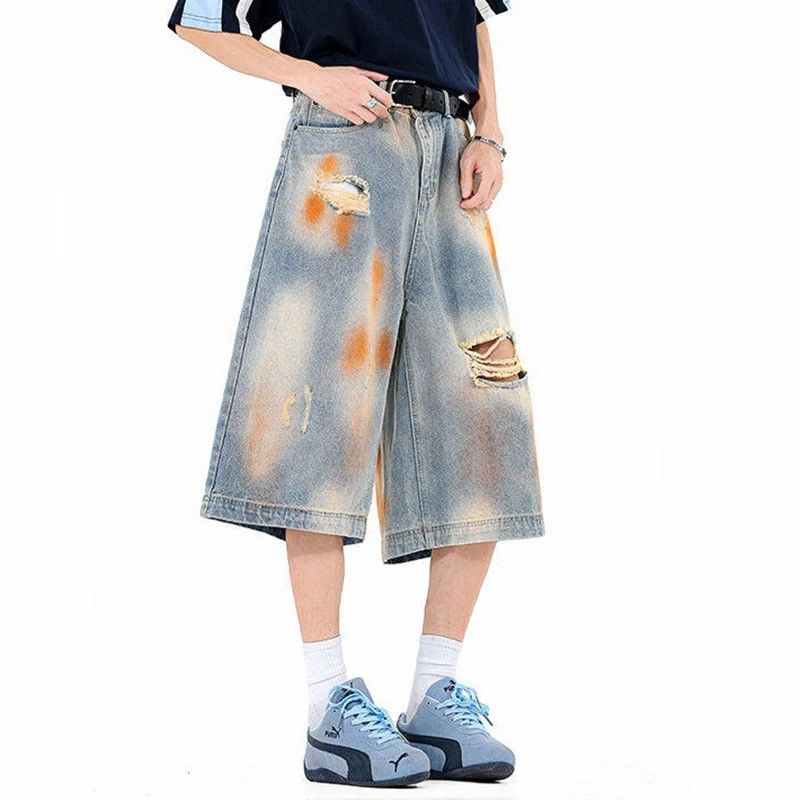 Jean Light Wash Denim Shorts Men Relaxed Fit Size US 34 / EU 50 - 1 Thumbnail