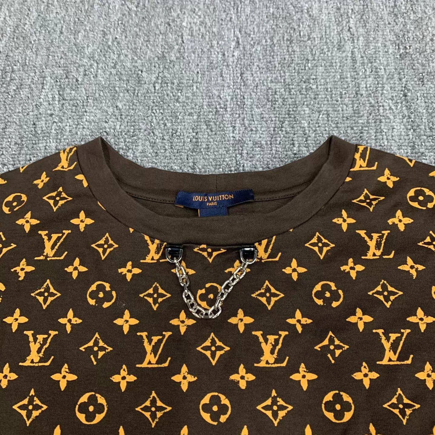 Louis Vuitton LV Brown Monogram Ruffled Short Sleeve Women's XS Size XS / US 0-2 / IT 36-38 - 7 Thumbnail