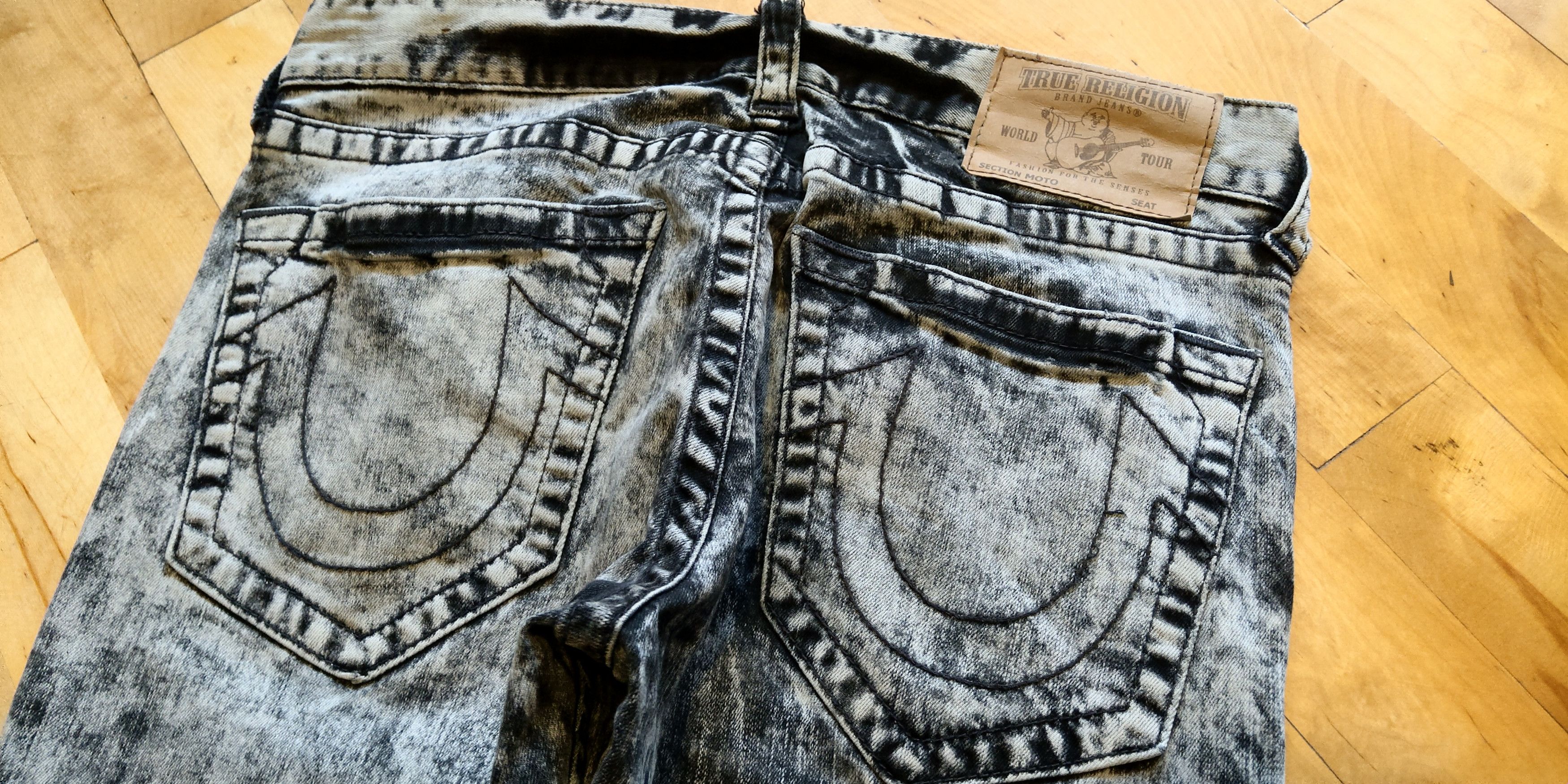 True Religion Rare 'Slim Moto' Pants True Religion Denim Goth alt Rage Neo Size US 32 / EU 48 - 2 Thumbnail