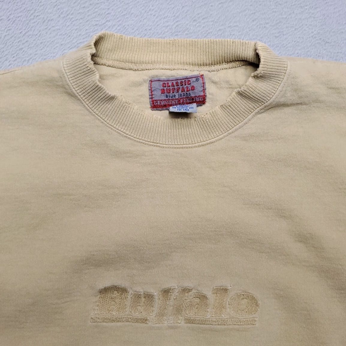 Vintage VINTAGE Buffalo Jeans Sweatshirt XL Tan Embroidered Crewneck 90s Made in Canada Mens Size US XL / EU 56 / 4 - 3 Thumbnail