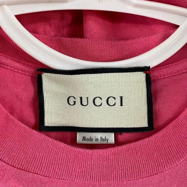 Gucci GucciPink tennis racket embroidered logo round-neck T-shirt Size XS / US 0-2 / IT 36-38 - 3 Thumbnail