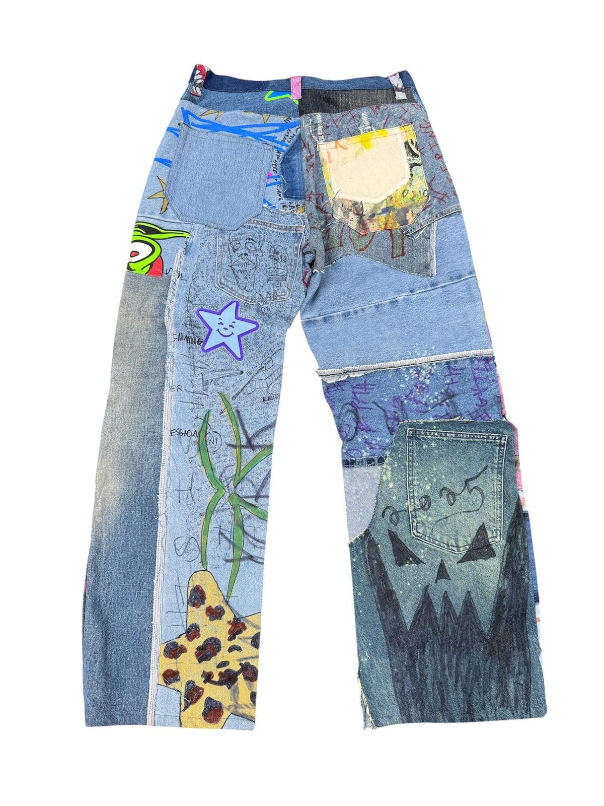 Asspizza Asspizza patchwork denim 2025 pants Size US 32 / EU 48 - 2 Thumbnail