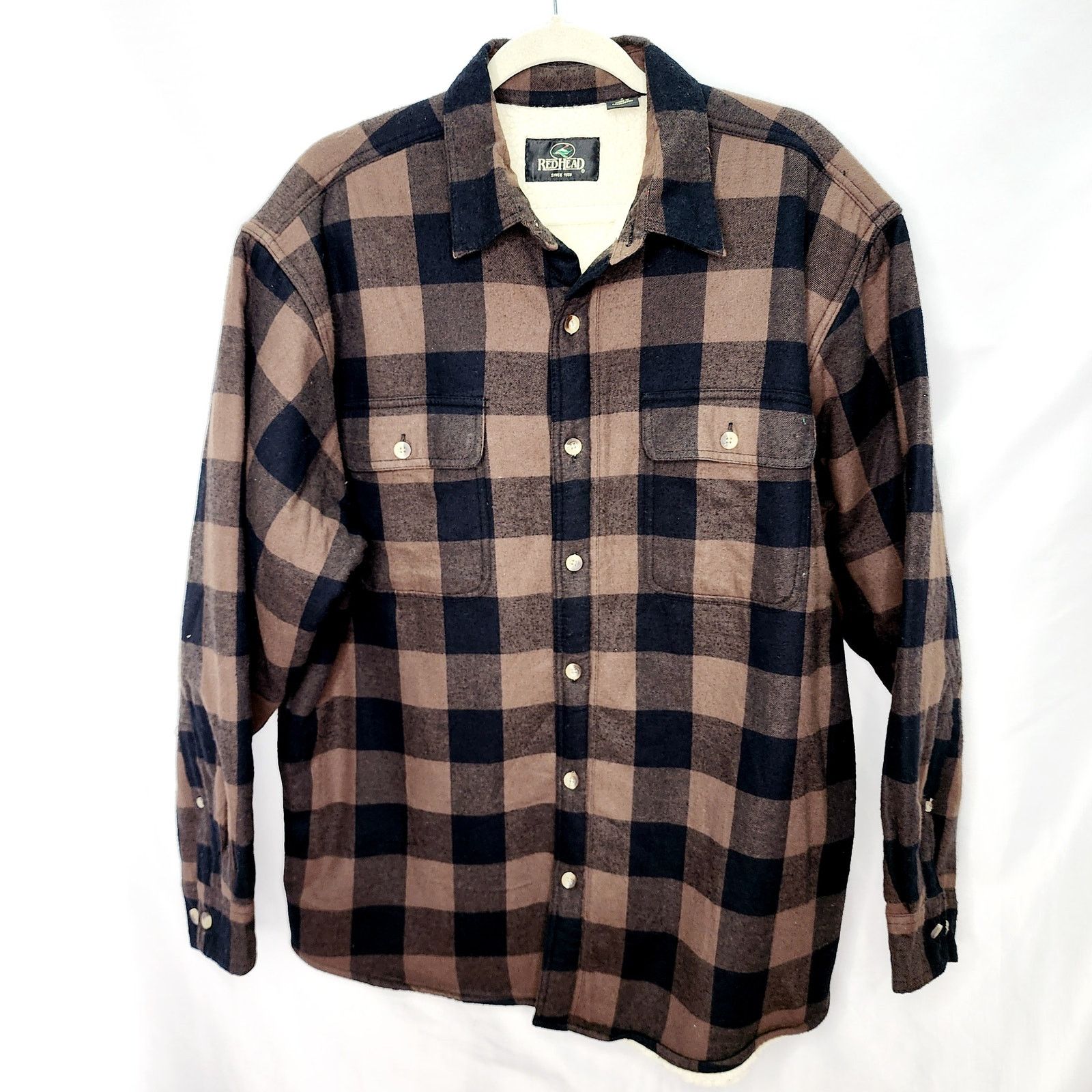 Other Red Head Brown Plaid Button Front Men's Shacket Jacket Size US L / EU 52-54 / 3 - 1 Thumbnail