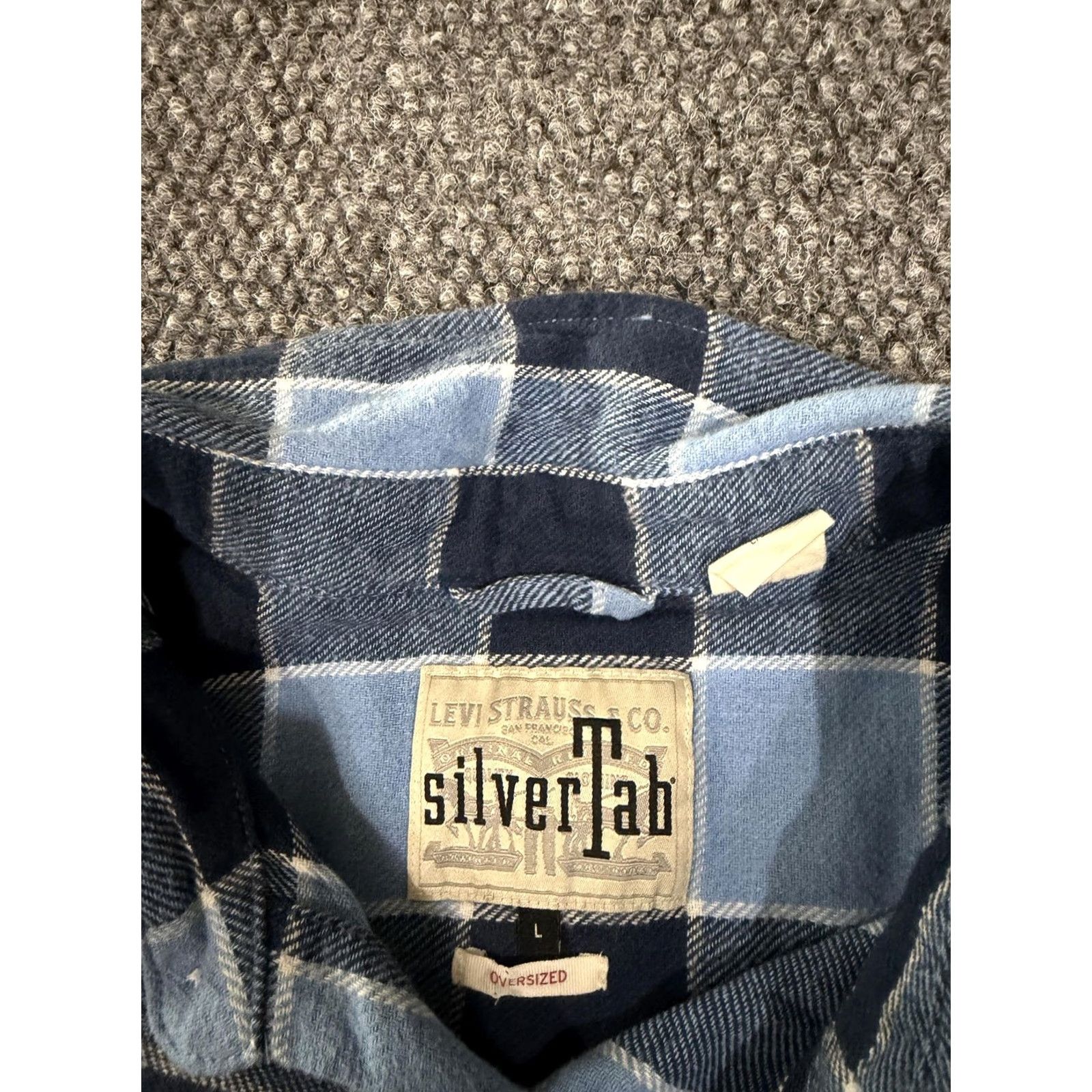 Levi's Levi's SilverTab Shirt Mens L Blue Plaid Flannel Long Sleeve Button Front Size US L / EU 52-54 / 3 - 4 Thumbnail