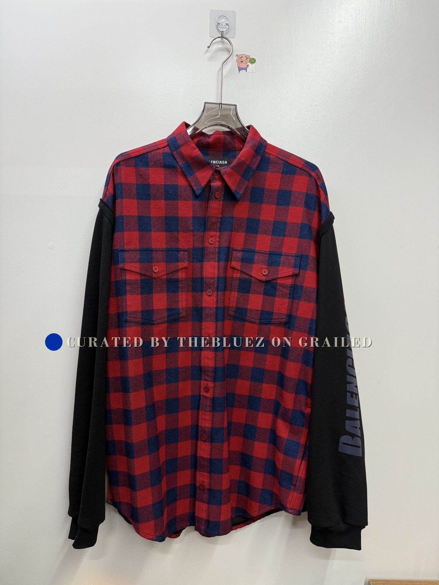 Balenciaga Balenciaga Red Blue Check Shirt Jacket Size US M / EU 48-50 / 2 - 1 Thumbnail